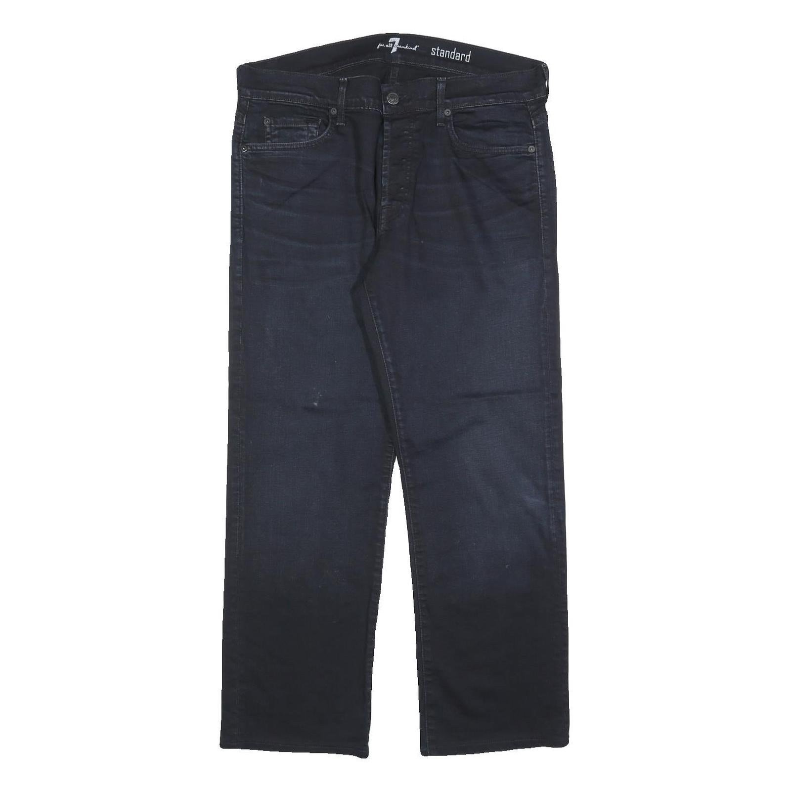 7 FOR ALL MANKIND Mens Jeans Blue Regular Straight Denim Medium W34 L27 Cotton Refurbished - N/A refurbished available on Cerqular