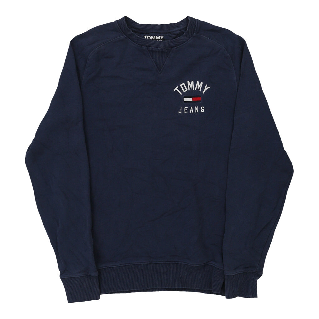 Tommy Jeans Sweatshirt - Medium Navy Cotton Refurbished - Thrifted (note: this is a term often used to describe second- refurbished available on Cerqular