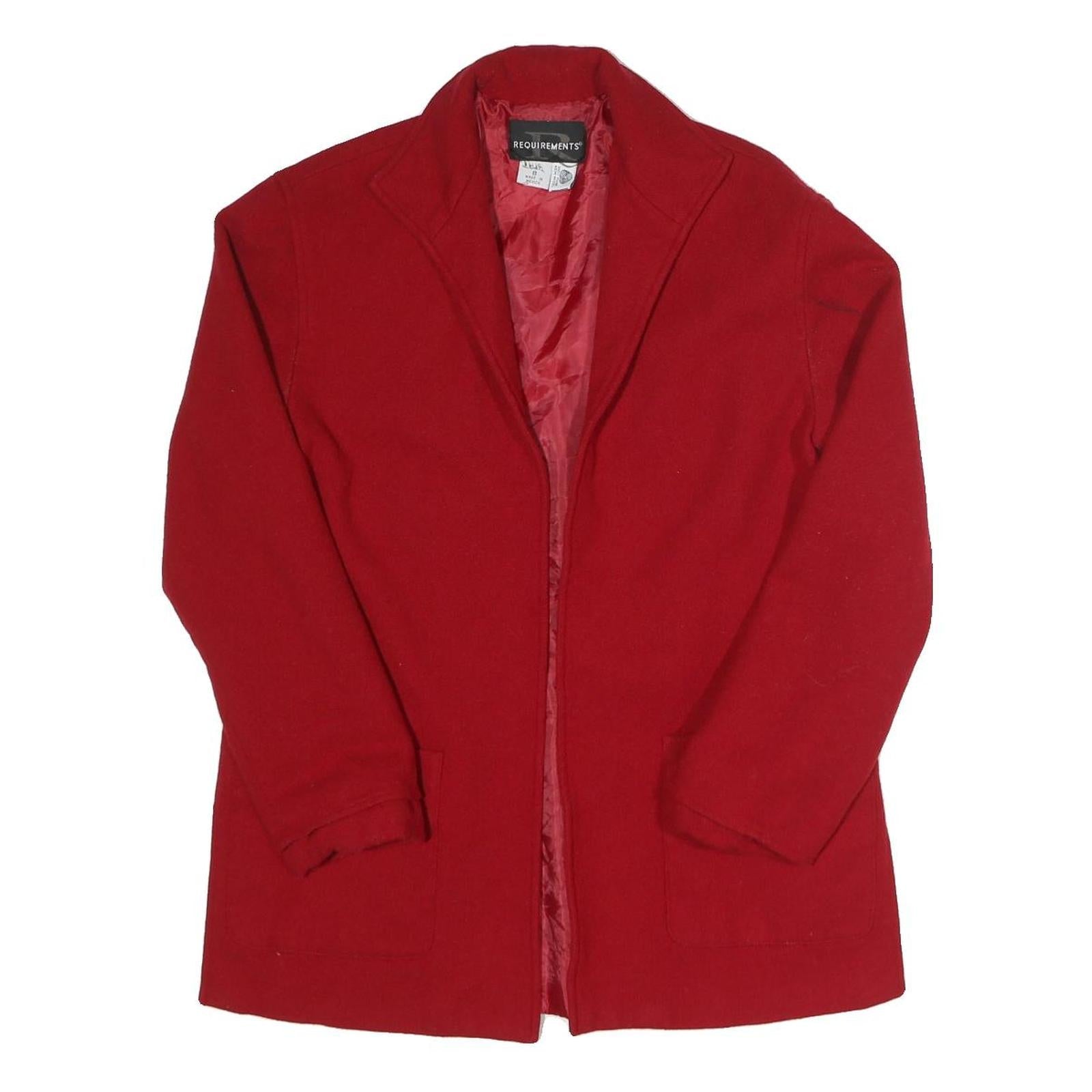 Buy REQUIREMENTS Womens Red Wool Jacket UK 12 Plain Classic Tailored Lapel Collar Refurbished - $32.49 REQUIREMENTS Womens Red Wool Jacket UK 12 Plain Classic Tailored Lapel Collar Refurbished - N/A refurbished available on Cerqular