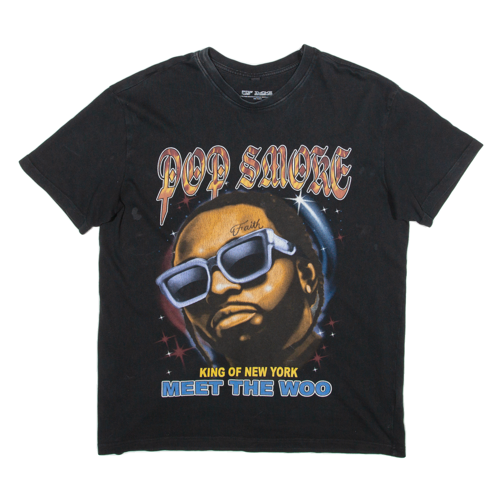 Pop Smoke Mens Band T-Shirt Black USA S Refurbished - N/A refurbished available on Cerqular