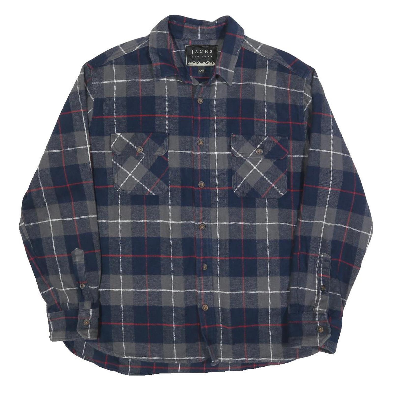 Buy JACHS Mens Blue & Grey Checked Shirt XL Cotton Blend Casual Button-Up Refurbished - $32.49 JACHS Mens Blue & Grey Checked Shirt XL Cotton Blend Casual Button-Up Refurbished - N/A refurbished available on Cerqular