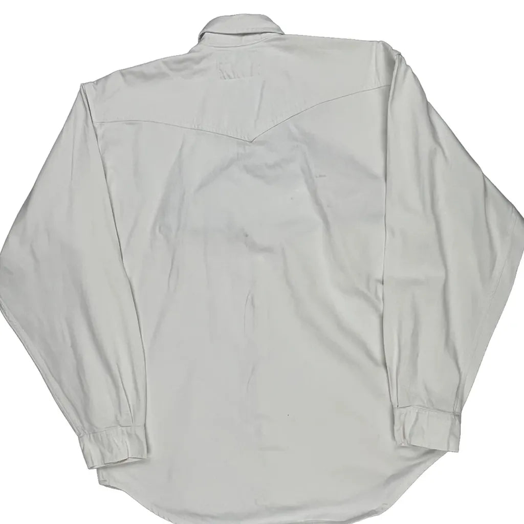 Levis Shirt - XL White Cotton Refurbished - Thrifted (note: this is a term often used to describe second- refurbished available on Cerqular