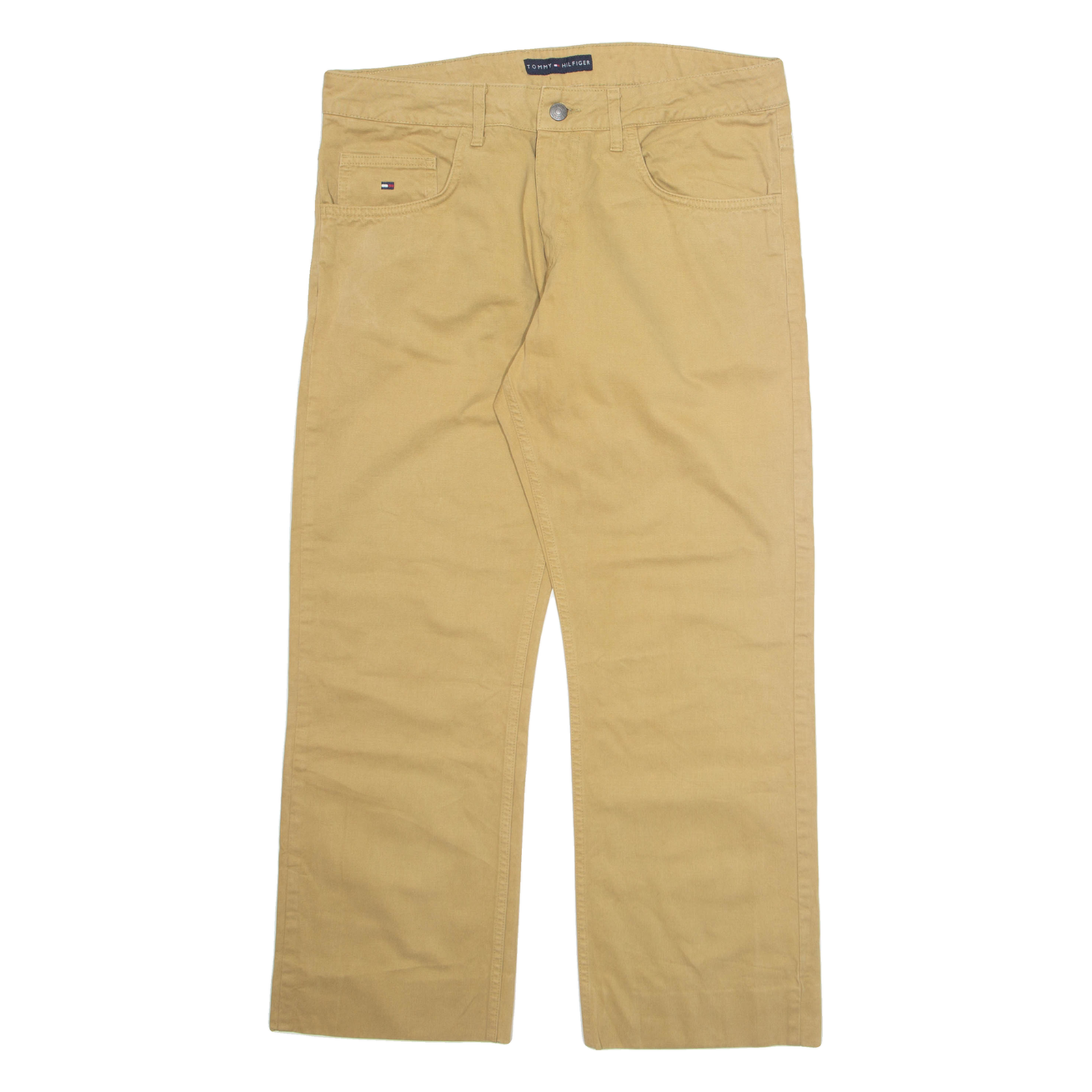 TOMMY HILFIGER Mens Trousers Beige Regular Straight W34 L27 Refurbished - N/A refurbished available on Cerqular