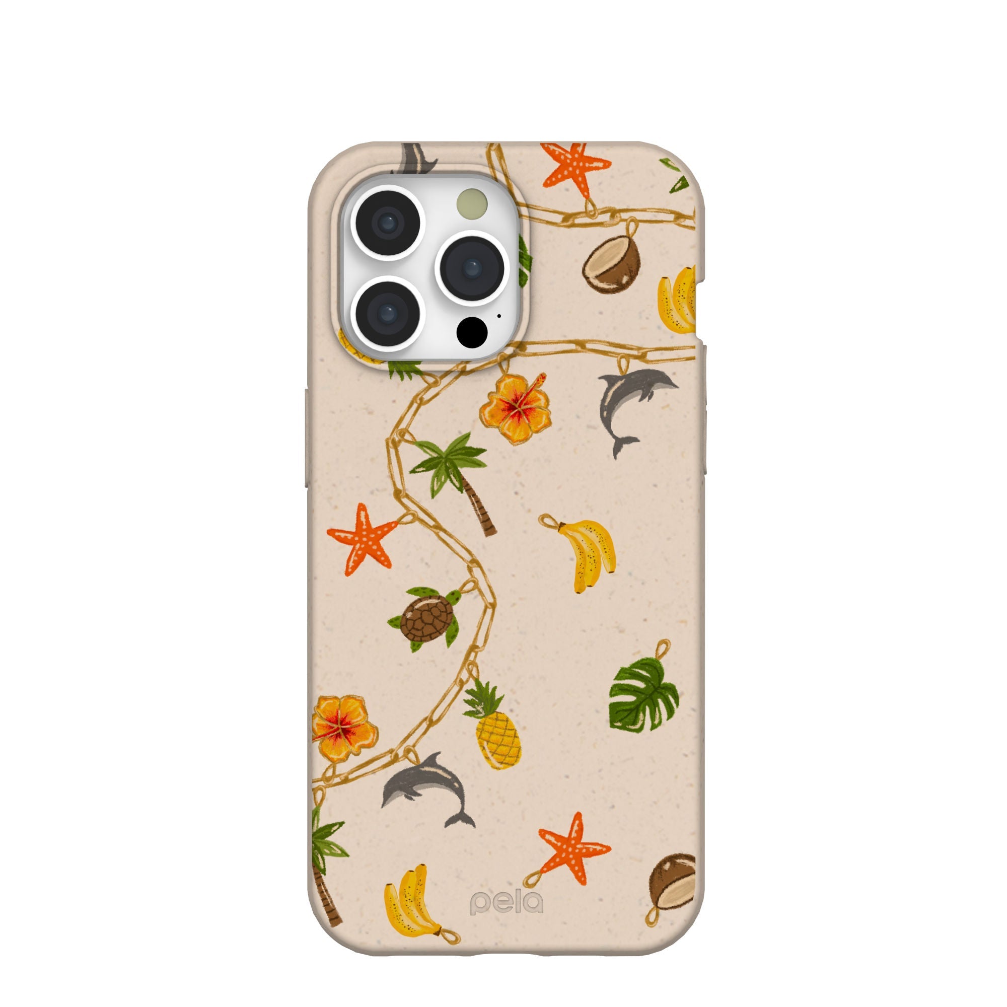 Seashell Island Charms iPhone 15 Pro Max Case Refurbished - Pela Case refurbished available on Cerqular