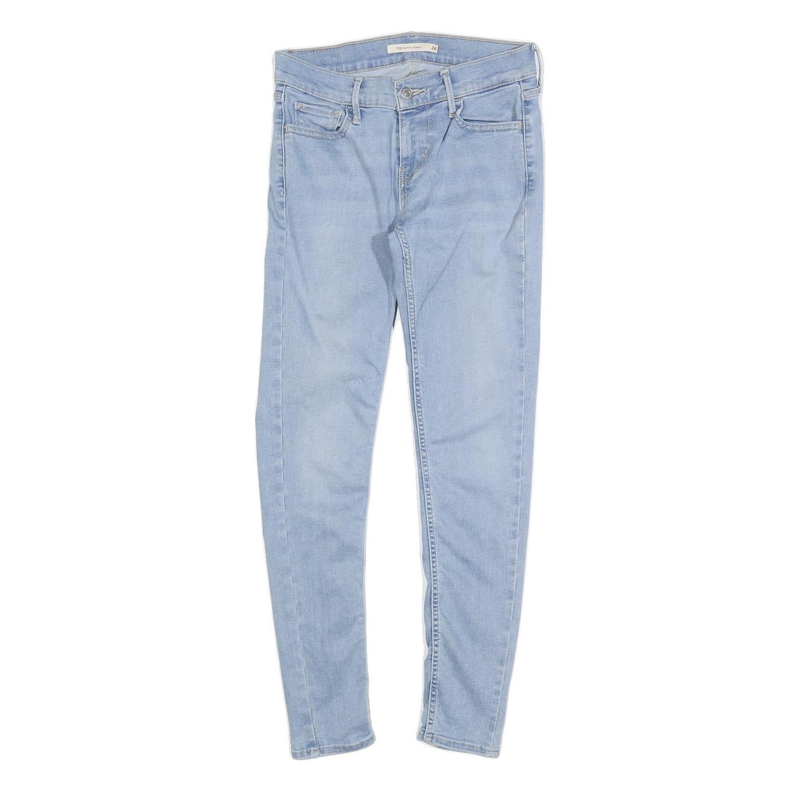 LEVI'S 710 Womens Jeans Blue Slim Skinny Denim Light W26 L27 Stretch Cotton Refurbished - N/A refurbished available on Cerqular