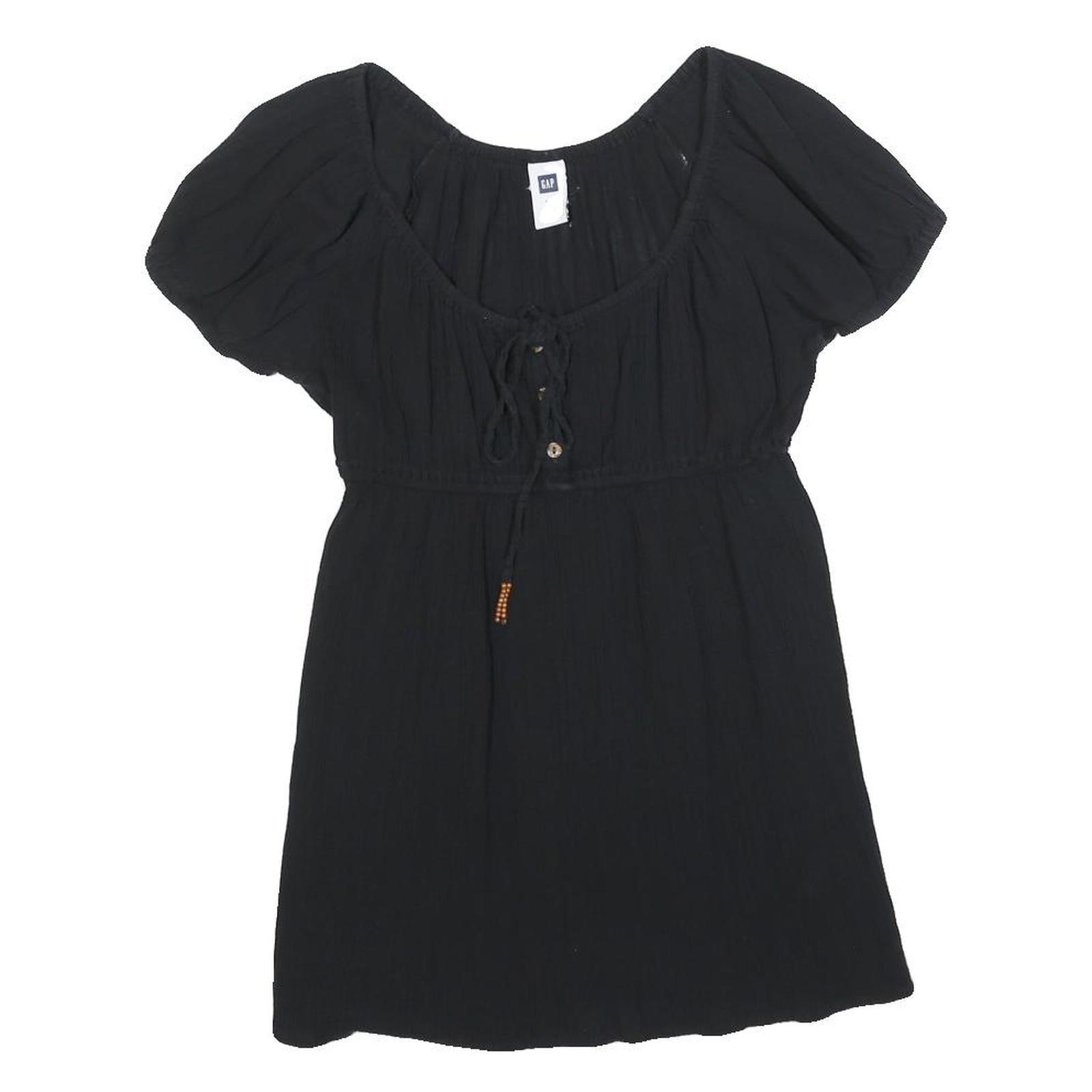 GAP Womens Black Basic Top Short Sleeve Round Neck XS Lightweight Refurbished - N/A refurbished available on Cerqular