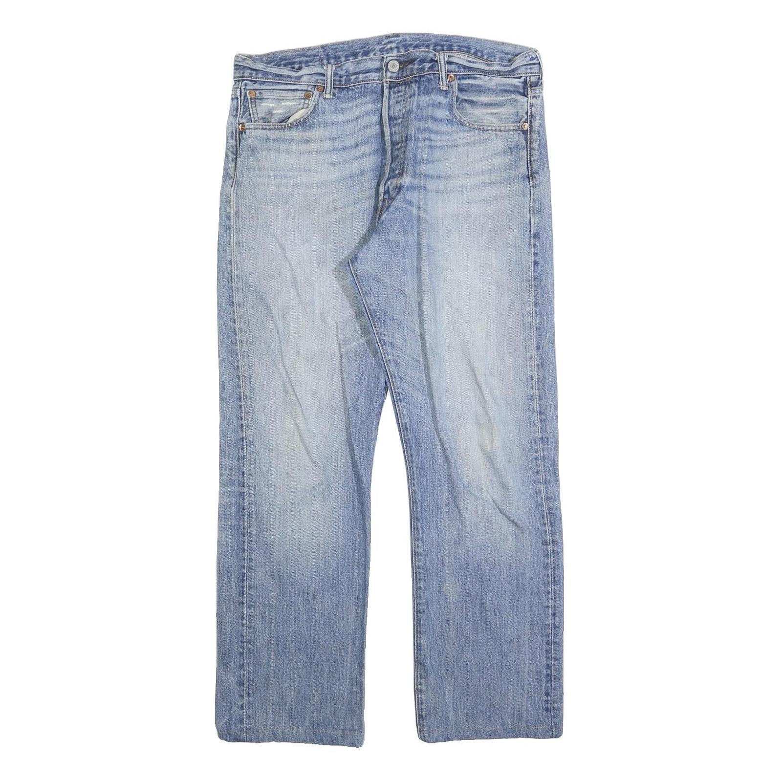 LEVI'S 501 Mens Jeans Blue Regular Straight Denim Medium W36 L28 Classic Fit Zip Refurbished - N/A refurbished available on Cerqular