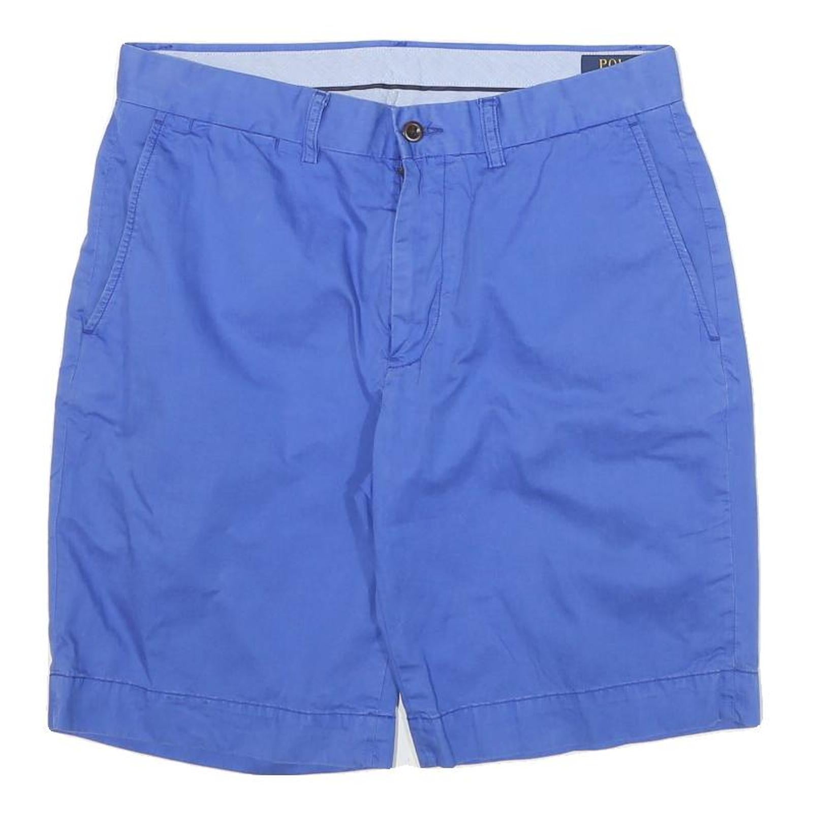 POLO RALPH LAUREN Mens Shorts Blue Casual Plain L W31 Cotton Blend Comfortable Refurbished - N/A refurbished available on Cerqular
