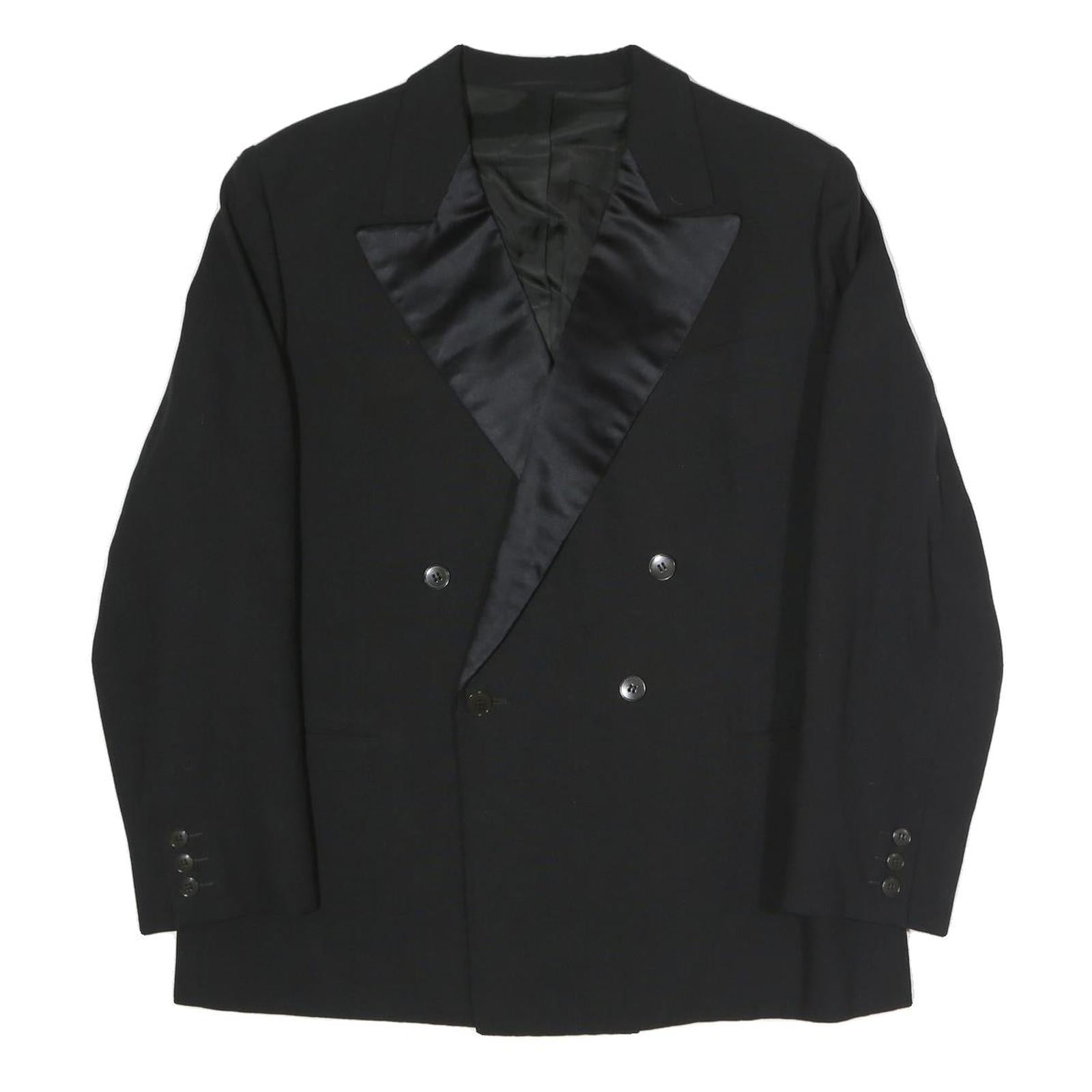 Buy Mens Black Double Breasted Formal Jacket XL Polyester Blend Satin Lapel Button Refurbished - $48.09 Mens Black Double Breasted Formal Jacket XL Polyester Blend Satin Lapel Button Refurbished - N/A refurbished available on Cerqular