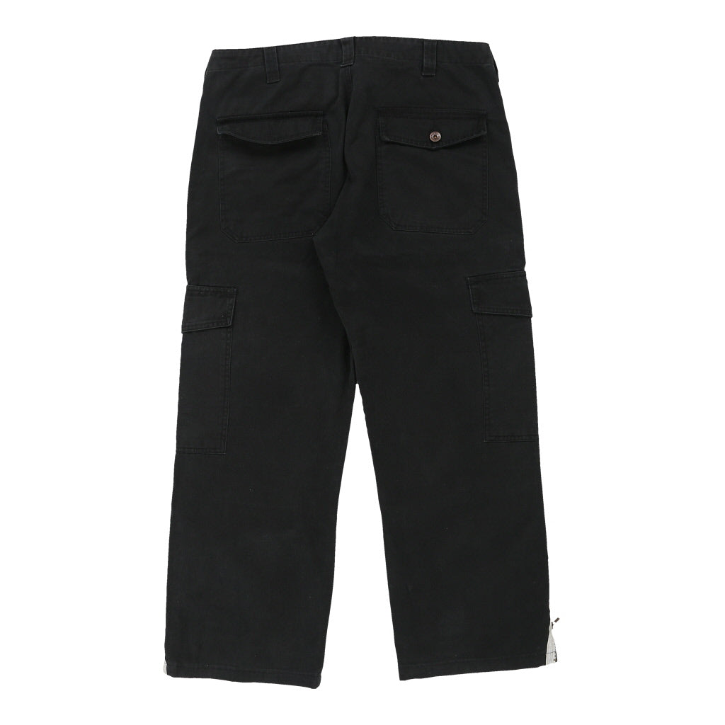 Umm Cargo Trousers - 36W 28L Black Cotton Refurbished - Thrifted (note: this is a term often used to describe second- refurbished available on Cerqular