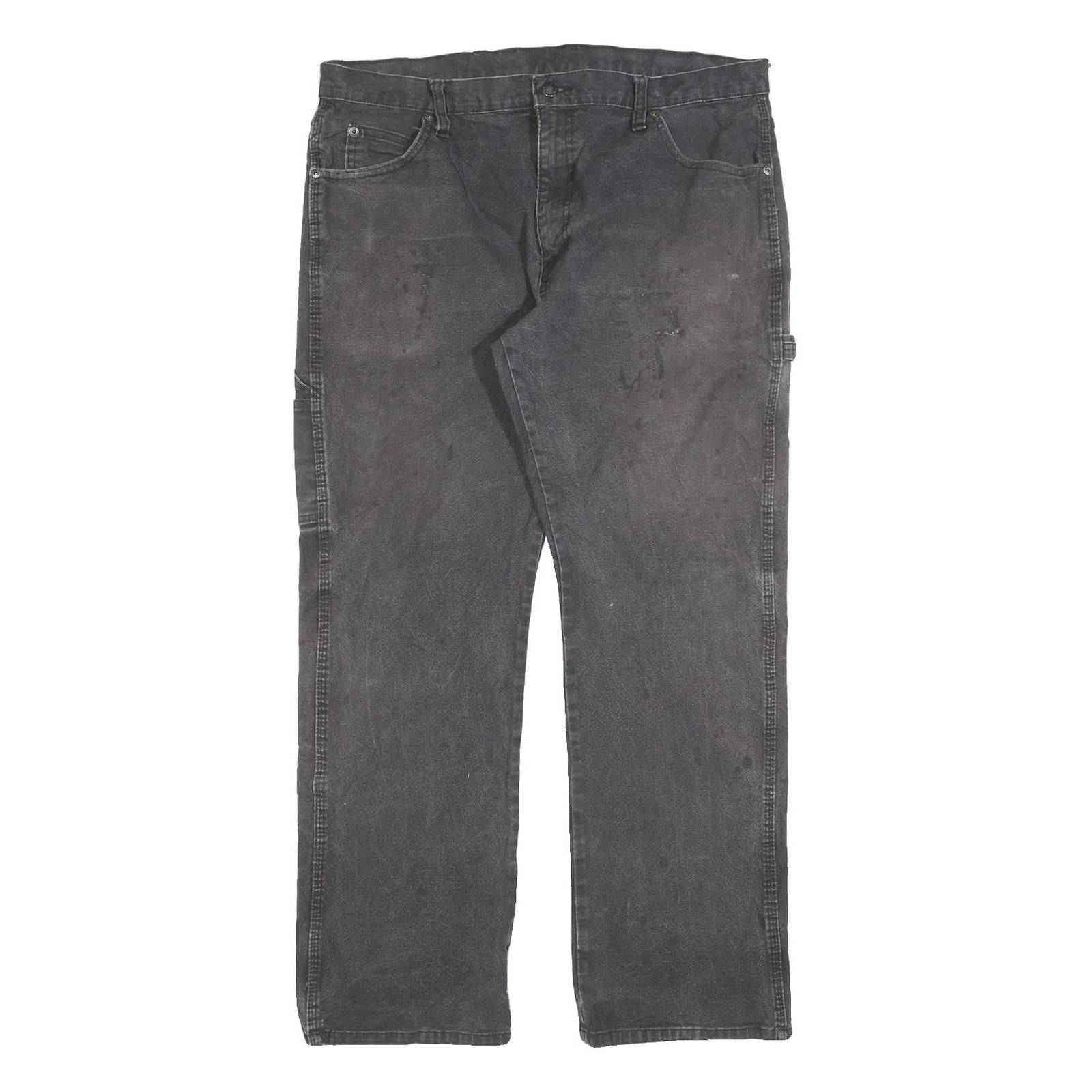 DICKIES Mens Cotton Blend Black Relaxed Straight Trousers W36 L29 Workwear Refurbished - N/A refurbished available on Cerqular