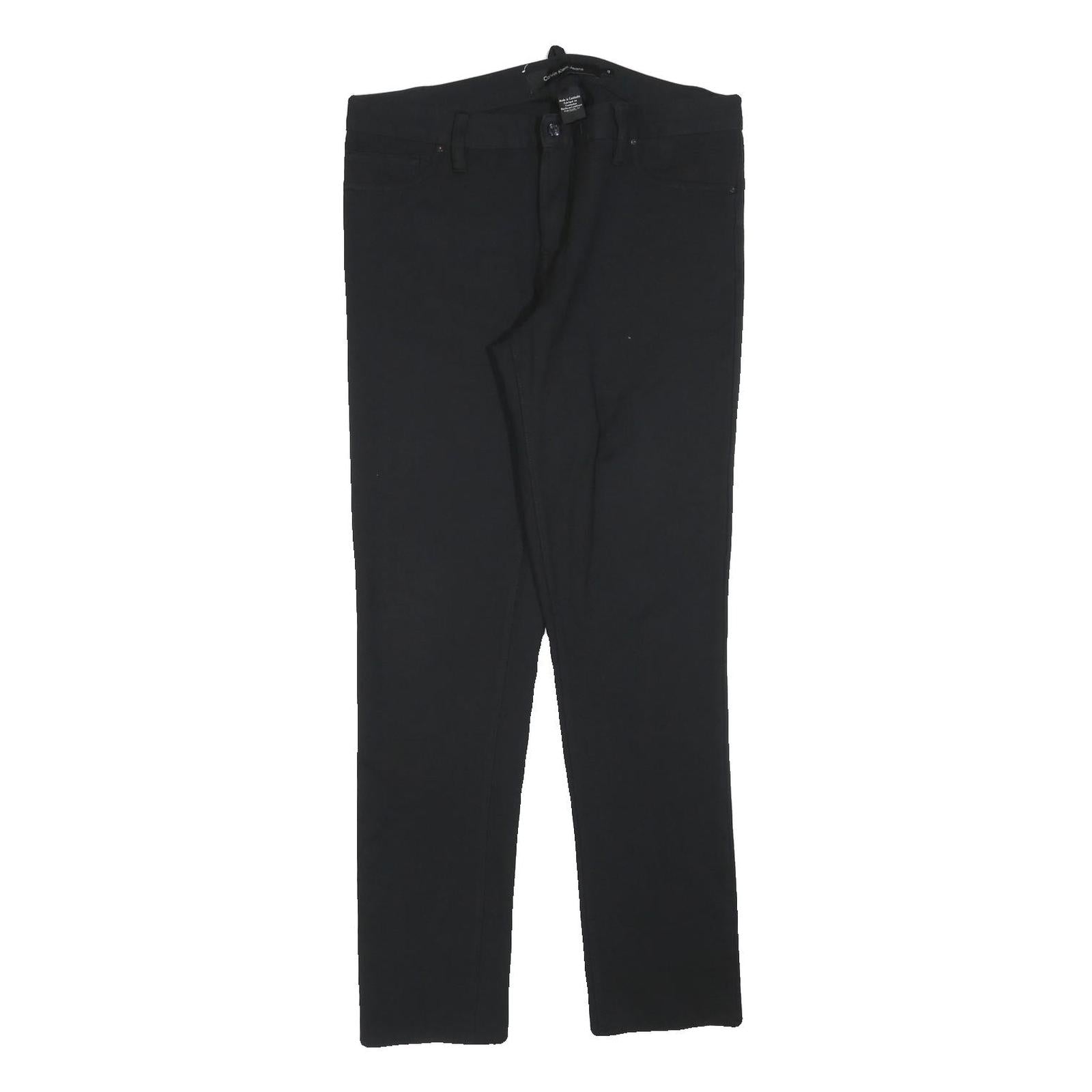 CALVIN KLEIN JEANS Womens Polyester Blend Black Slim Straight Trousers W32 L30 Refurbished - N/A refurbished available on Cerqular