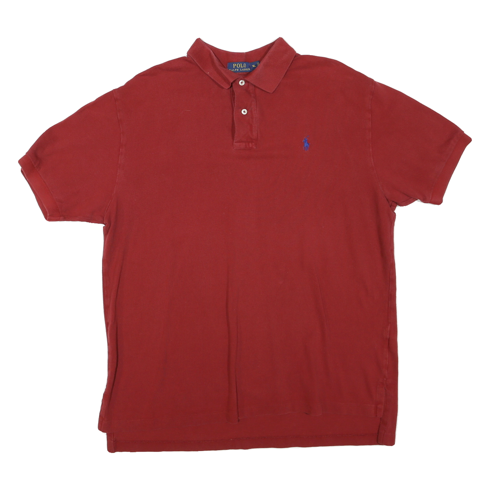 POLO RALPH LAUREN Mens Red Short Sleeve Plain XL Cotton Blend Polo Shirt Refurbished - N/A refurbished available on Cerqular