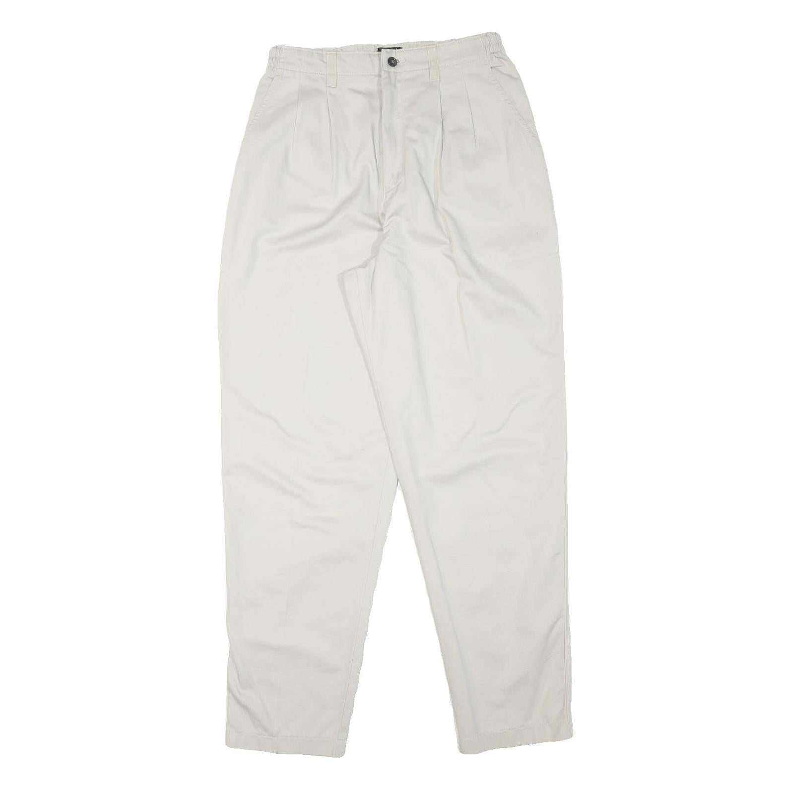 LEE Mens Relaxed White Cotton Blend Trousers W27 L30 Casual Zip Closure Refurbished - N/A refurbished available on Cerqular