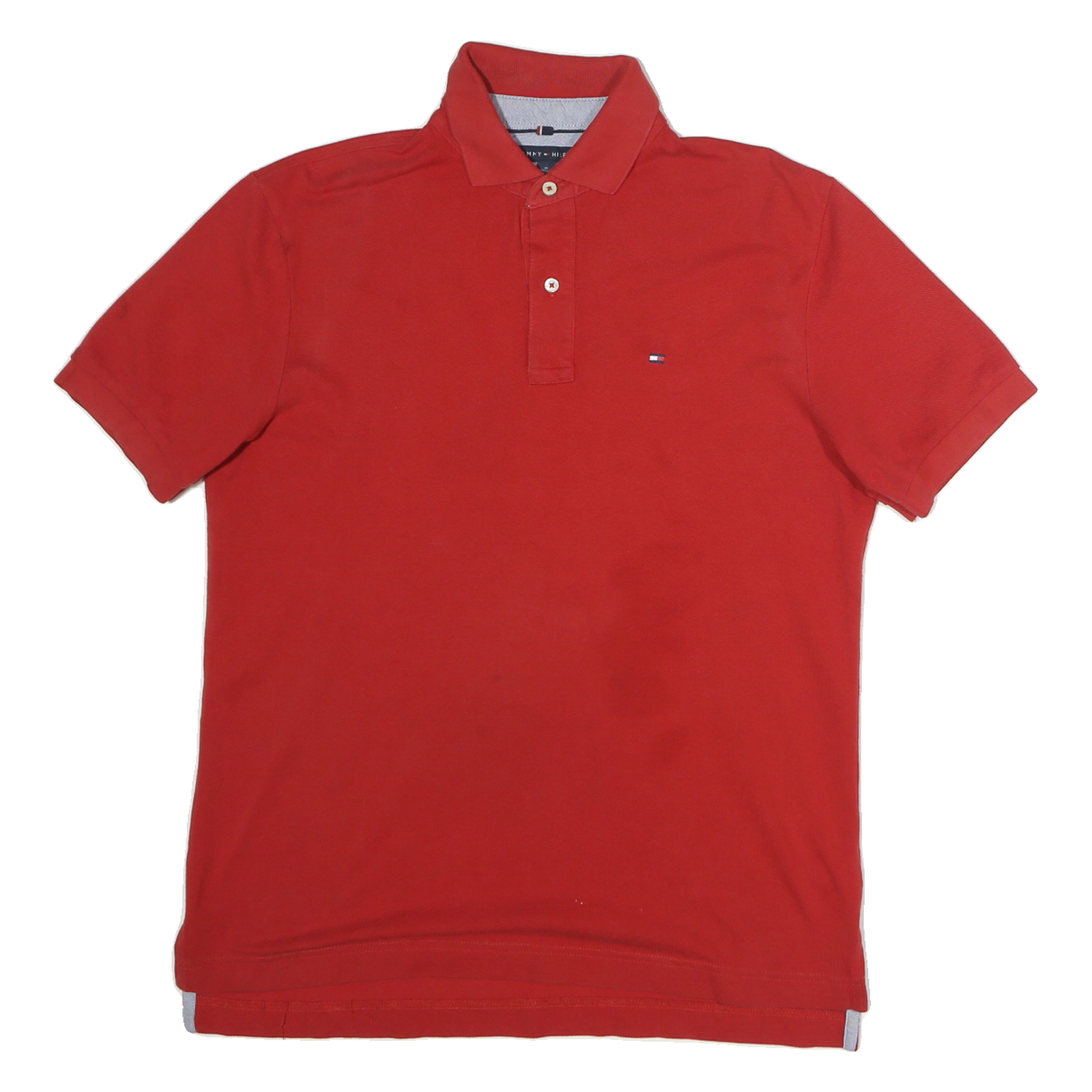 TOMMY HILFIGER Mens Red Short Sleeve Plain M Cotton Polo Shirt Classic Fit Refurbished - N/A refurbished available on Cerqular