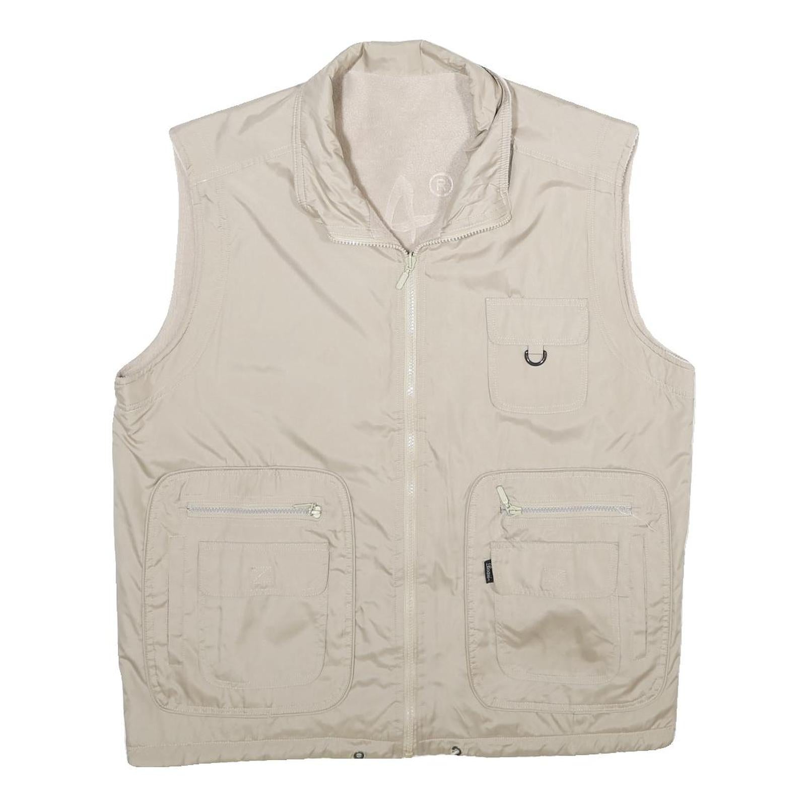 Buy BOASI Mens Beige & Cream Reversible Synthetic Outdoor Jacket XL Zip Vest Plain Refurbished - $37.69 BOASI Mens Beige & Cream Reversible Synthetic Outdoor Jacket XL Zip Vest Plain Refurbished - N/A refurbished available on Cerqular