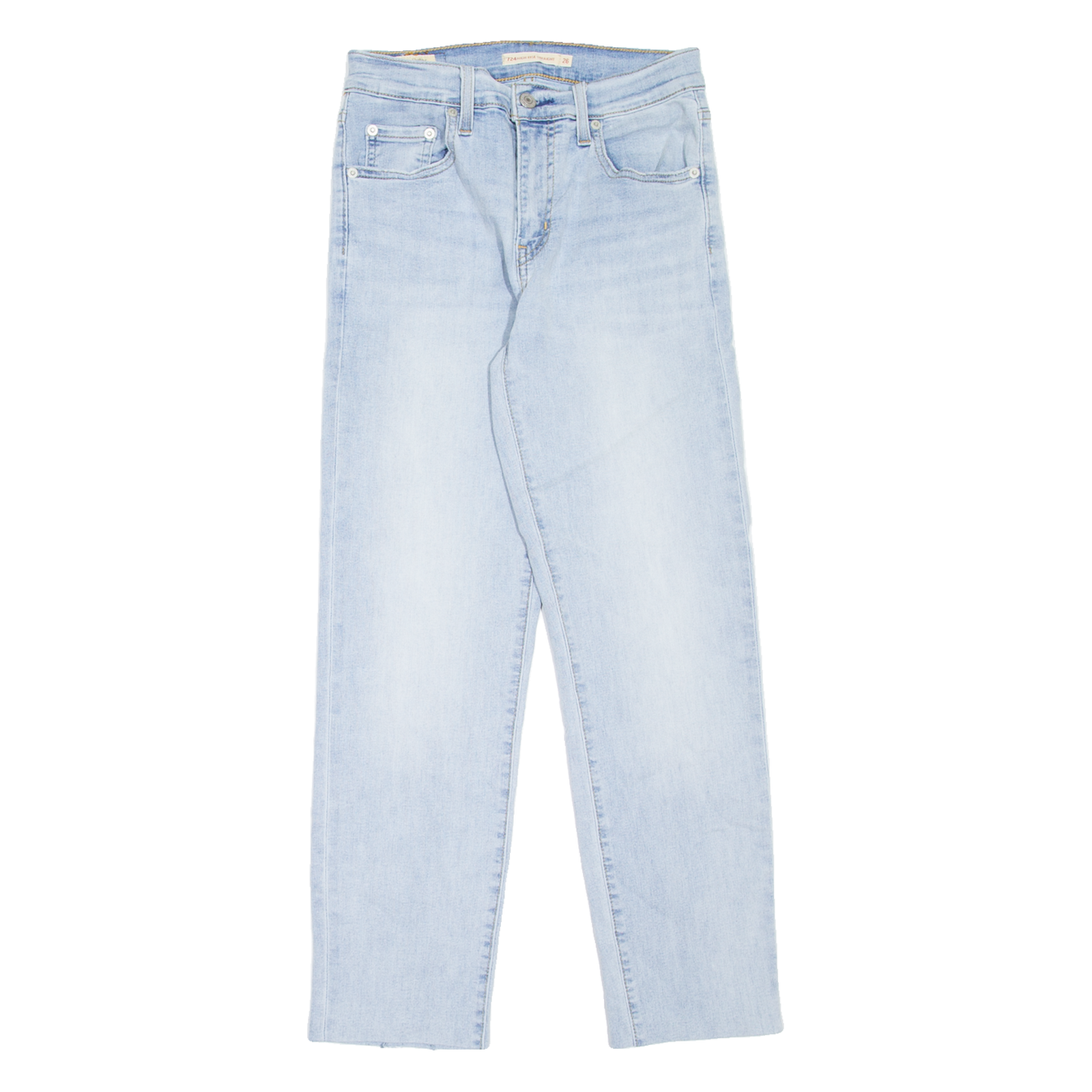 LEVI'S 724 High Rise BIG E Womens Jeans Blue Straight Stone Wash W26 L26 Refurbished - N/A refurbished available on Cerqular