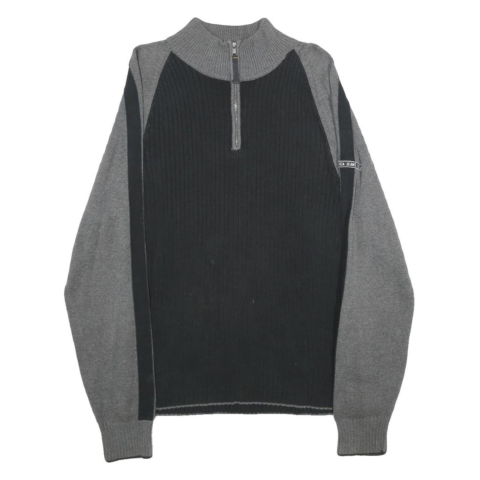 NAUTICA Mens Black & Grey Colourblock Jumper Cotton Pullover Rib Knit XL Casual Refurbished - N/A refurbished available on Cerqular