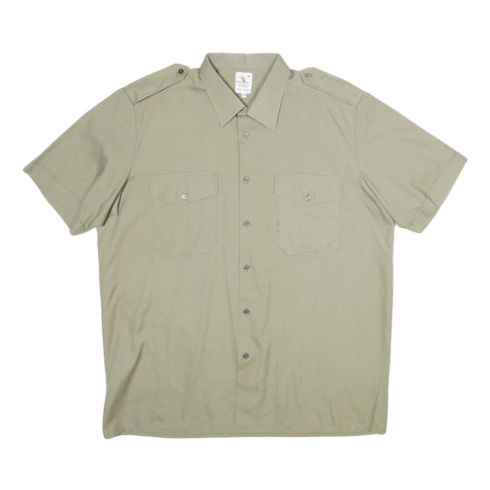 WEDER MEIER Mens Beige Short Sleeve Shirt XL Button-Up Casual Polyester Blend Refurbished - N/A refurbished available on Cerqular