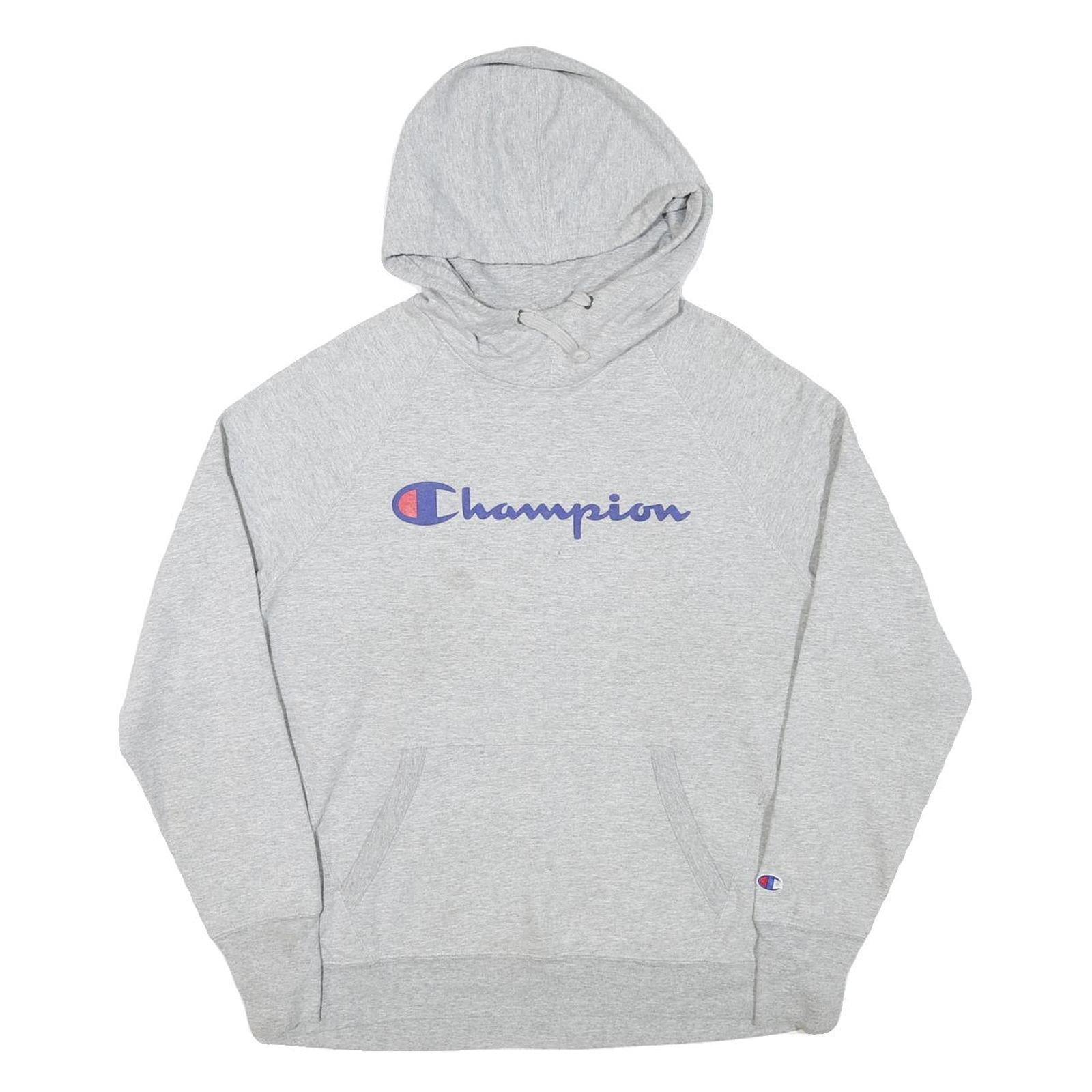 CHAMPION Womens Grey Hoodie L Classic Logo Pullover Casual Sweatshirt Refurbished - N/A refurbished available on Cerqular