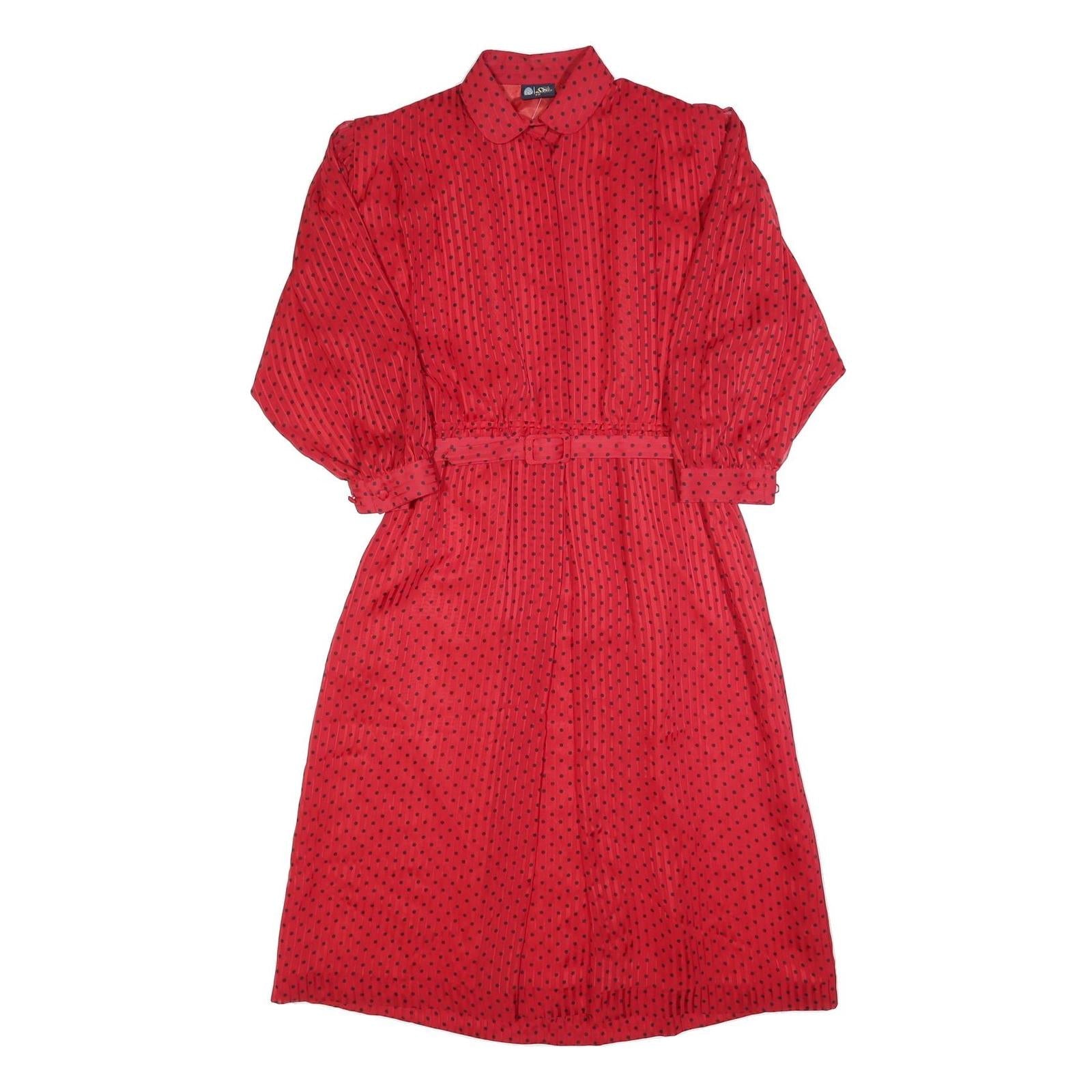 YOUR 6TH SENSE Womens Red Polka Dot Day Polyester Shirt Dress S Button Collar Refurbished - N/A refurbished available on Cerqular
