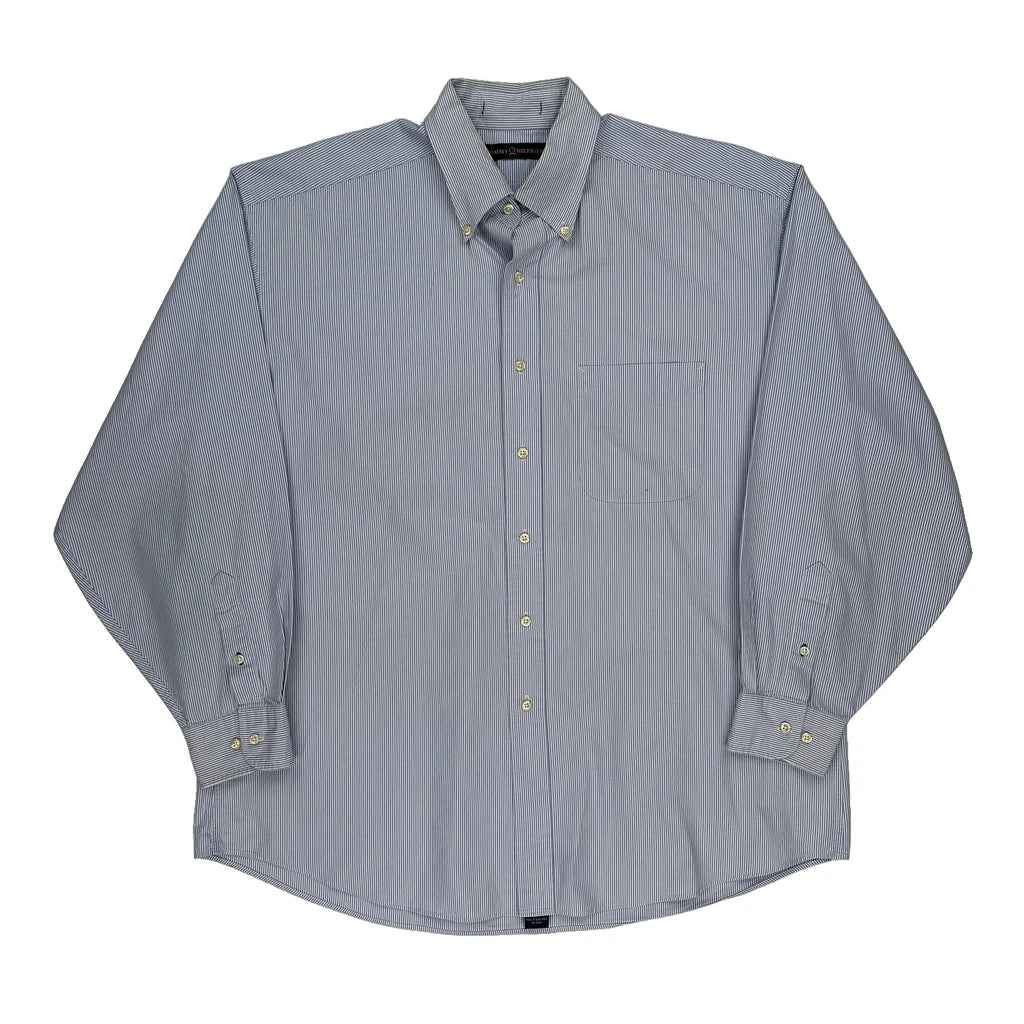 Tommy Hilfiger Striped Shirt - 2XL Blue Cotton Refurbished - Thrifted (note: this is a term often used to describe second- refurbished available on Cerqular