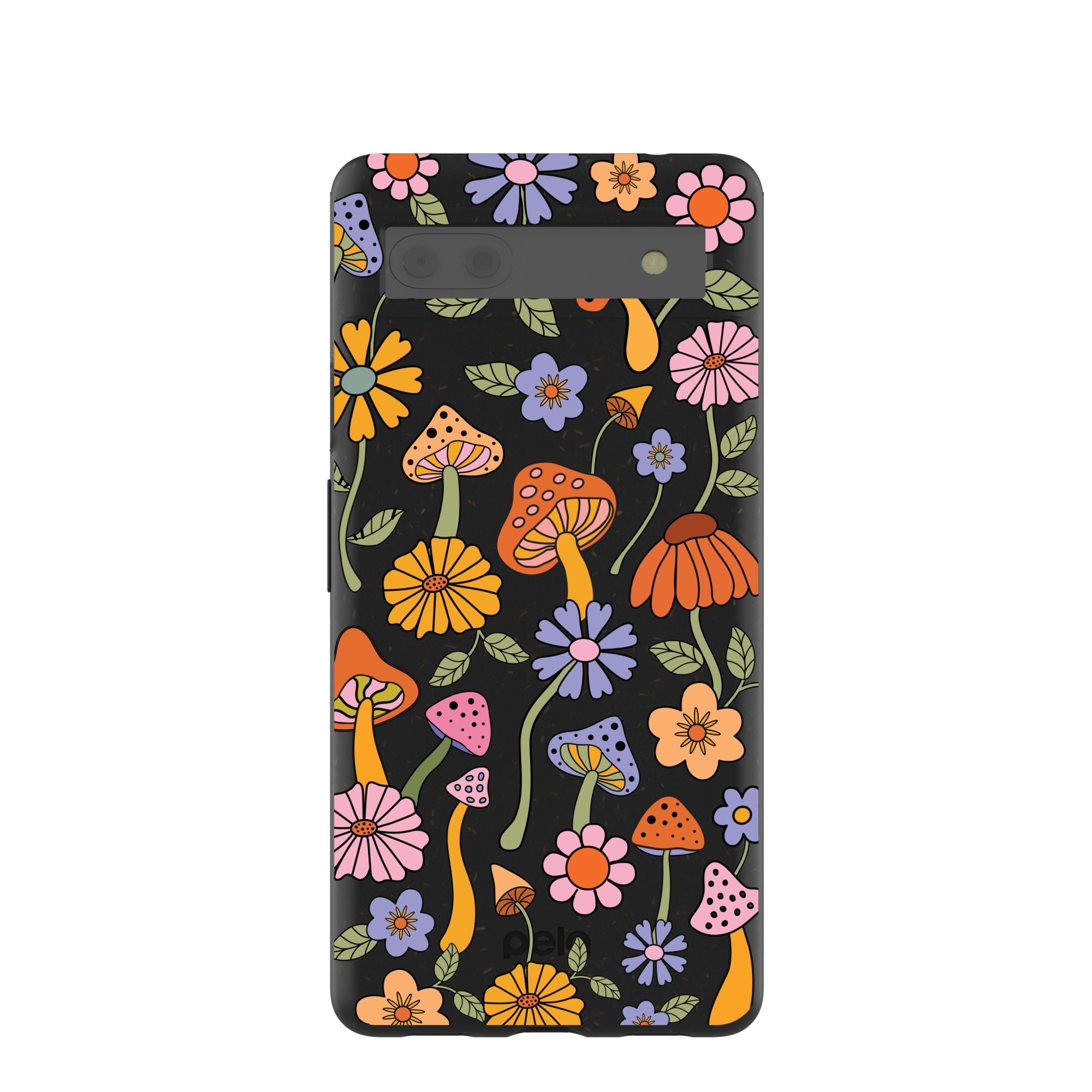 Black Midnight Shrooms Google Pixel 6a Case Refurbished - Pela Case refurbished available on Cerqular