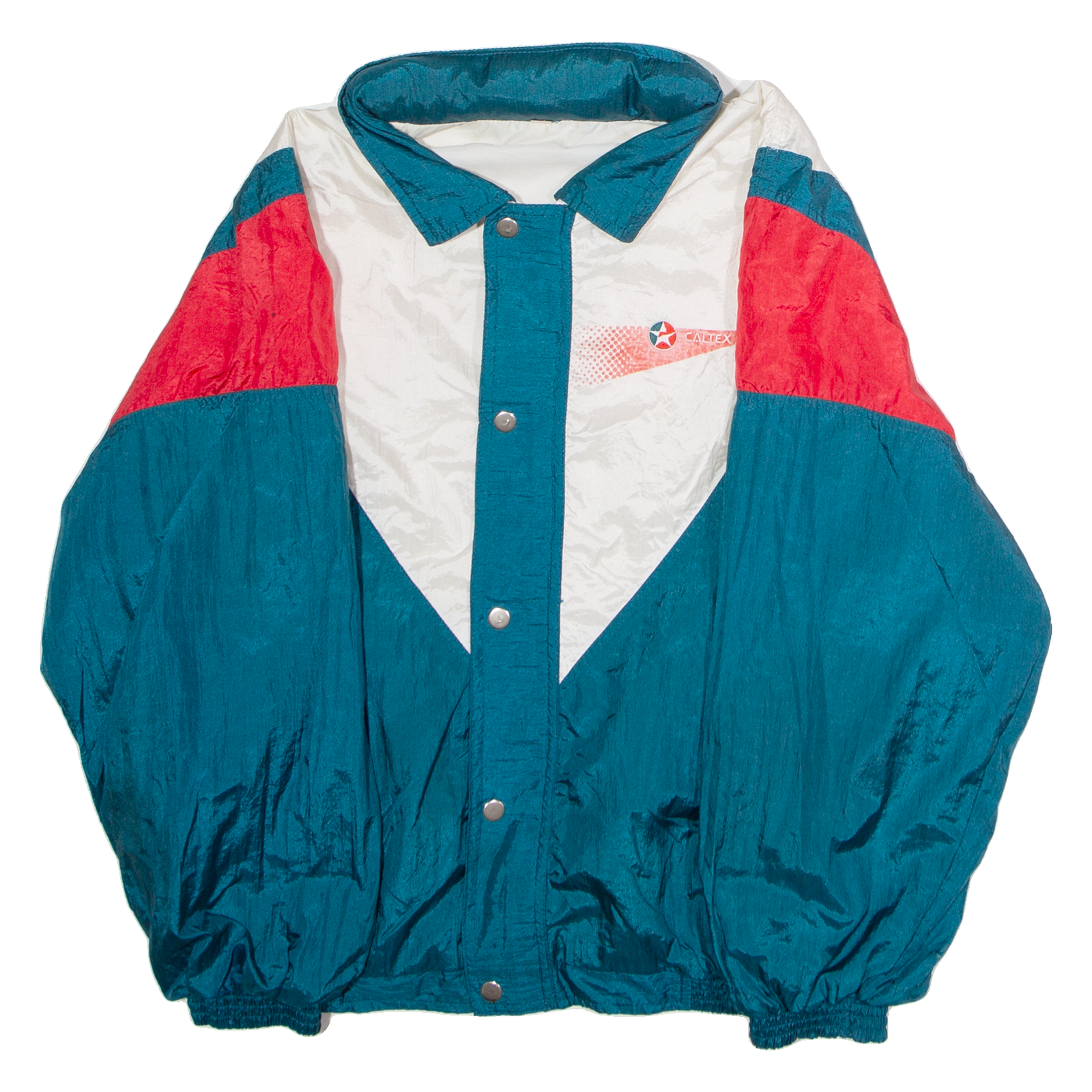 Caltex Mens Shell Jacket Green Nylon 90s USA Hooded Colourblock S Refurbished - N/A refurbished available on Cerqular