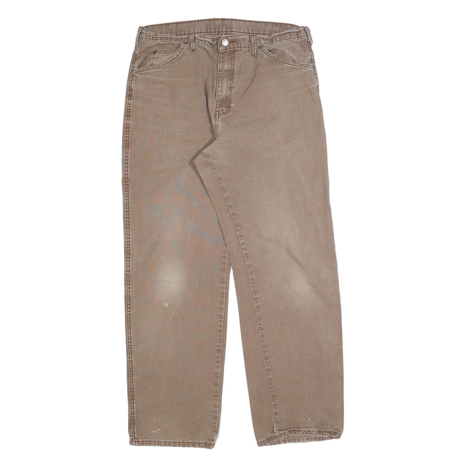 CARHARTT Mens Relaxed W36 L32 Beige Cotton Blend Jeans Zip Workwear Durable Refurbished - N/A refurbished available on Cerqular