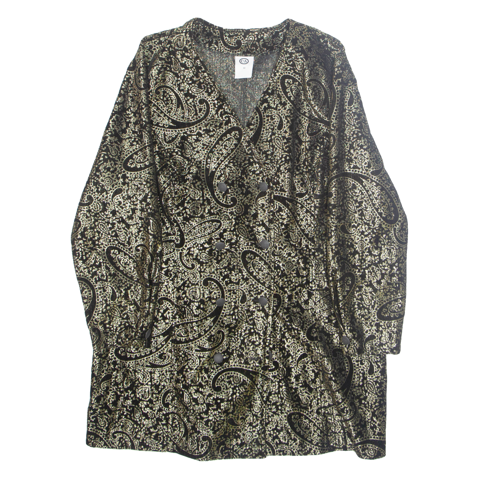 C&A Womens Blazer Jacket Gold Crazy Pattern L Refurbished - N/A refurbished available on Cerqular