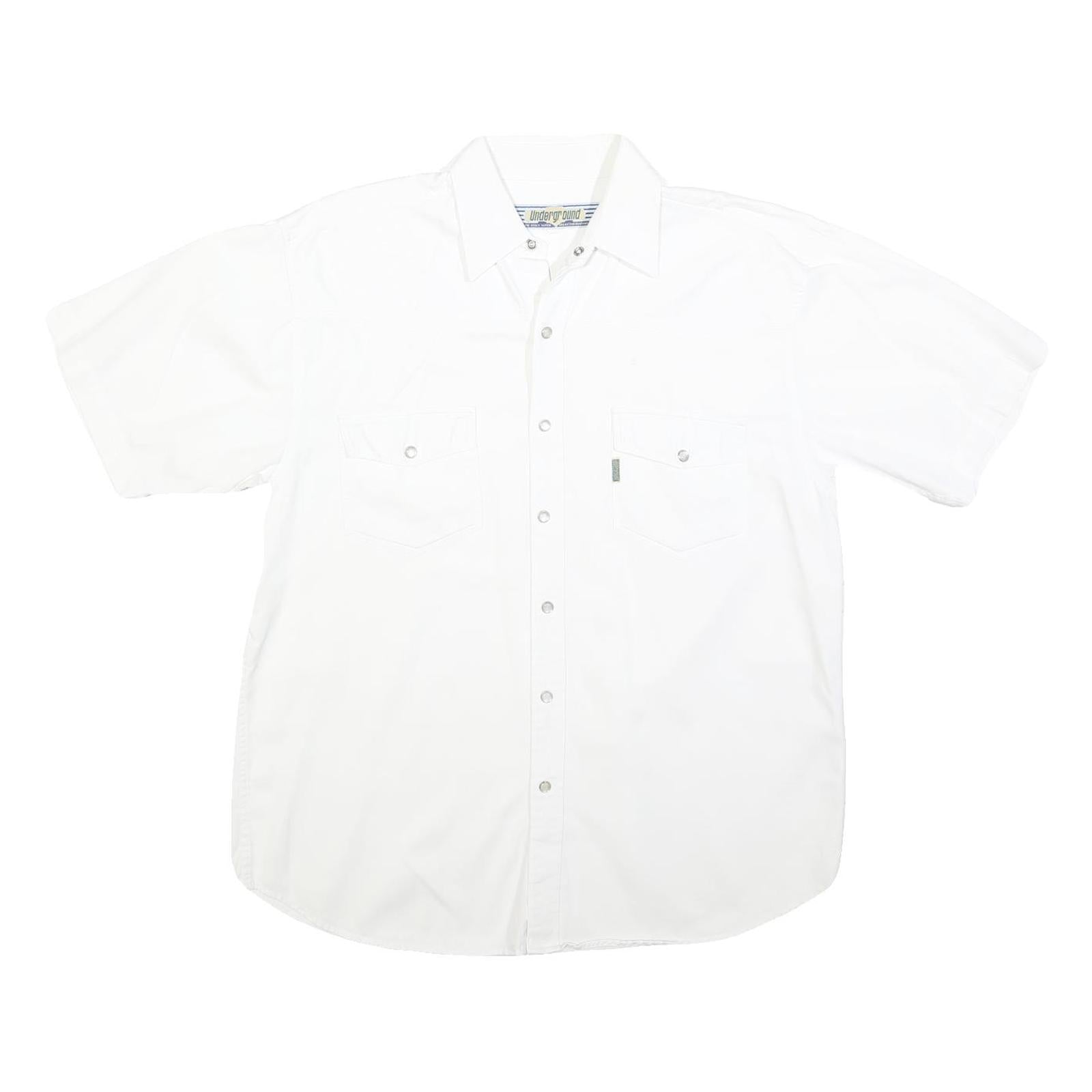 UNDERGROUND Mens White Cotton Blend Short Sleeve Shirt L Casual Workwear Refurbished - N/A refurbished available on Cerqular