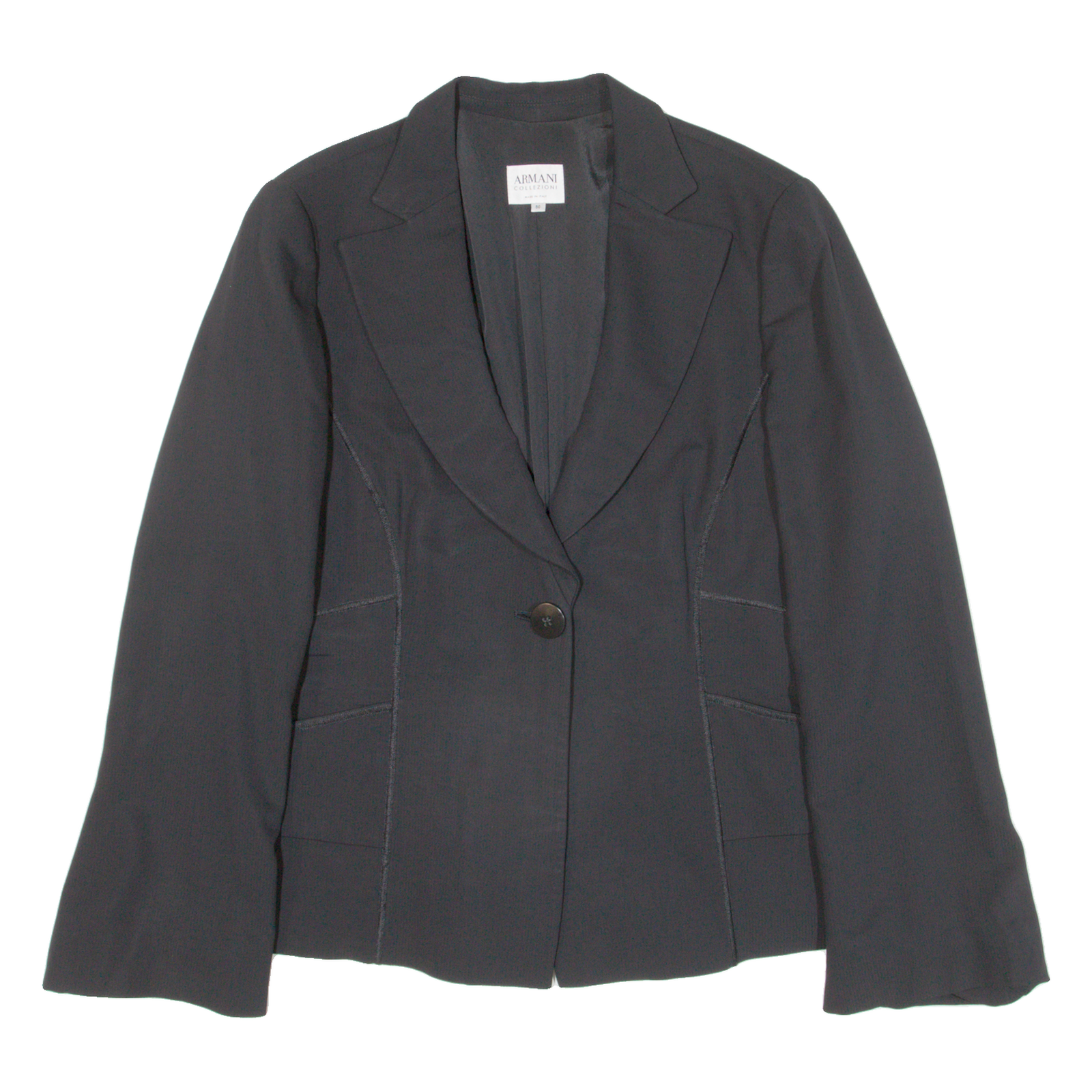 ARMANI COLLEZIONI Womens Blazer Jacket Black Knit L Refurbished - N/A refurbished available on Cerqular