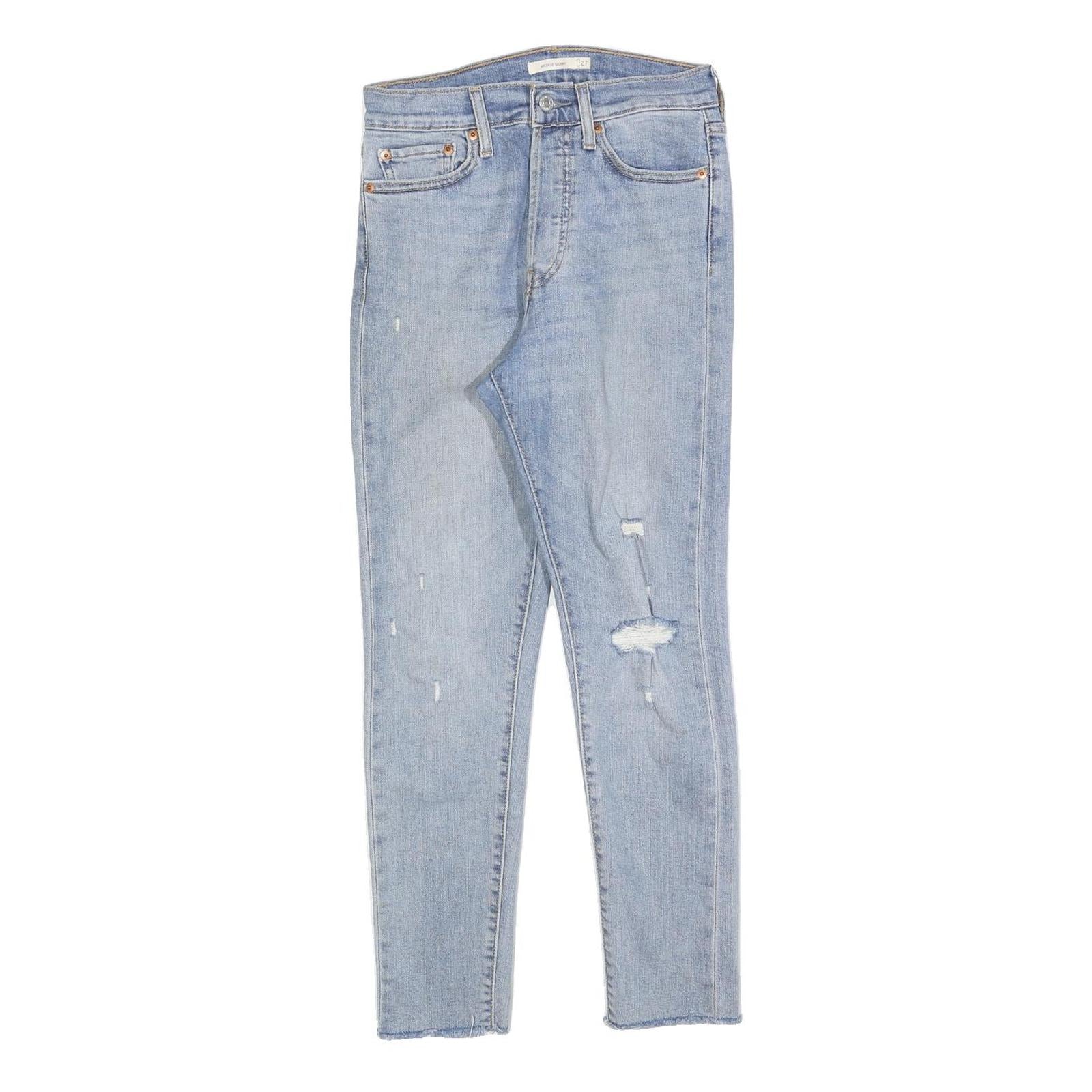 LEVI'S Womens Slim Light Blue Denim Slim Jeans W27 L27 Distressed Refurbished - N/A refurbished available on Cerqular