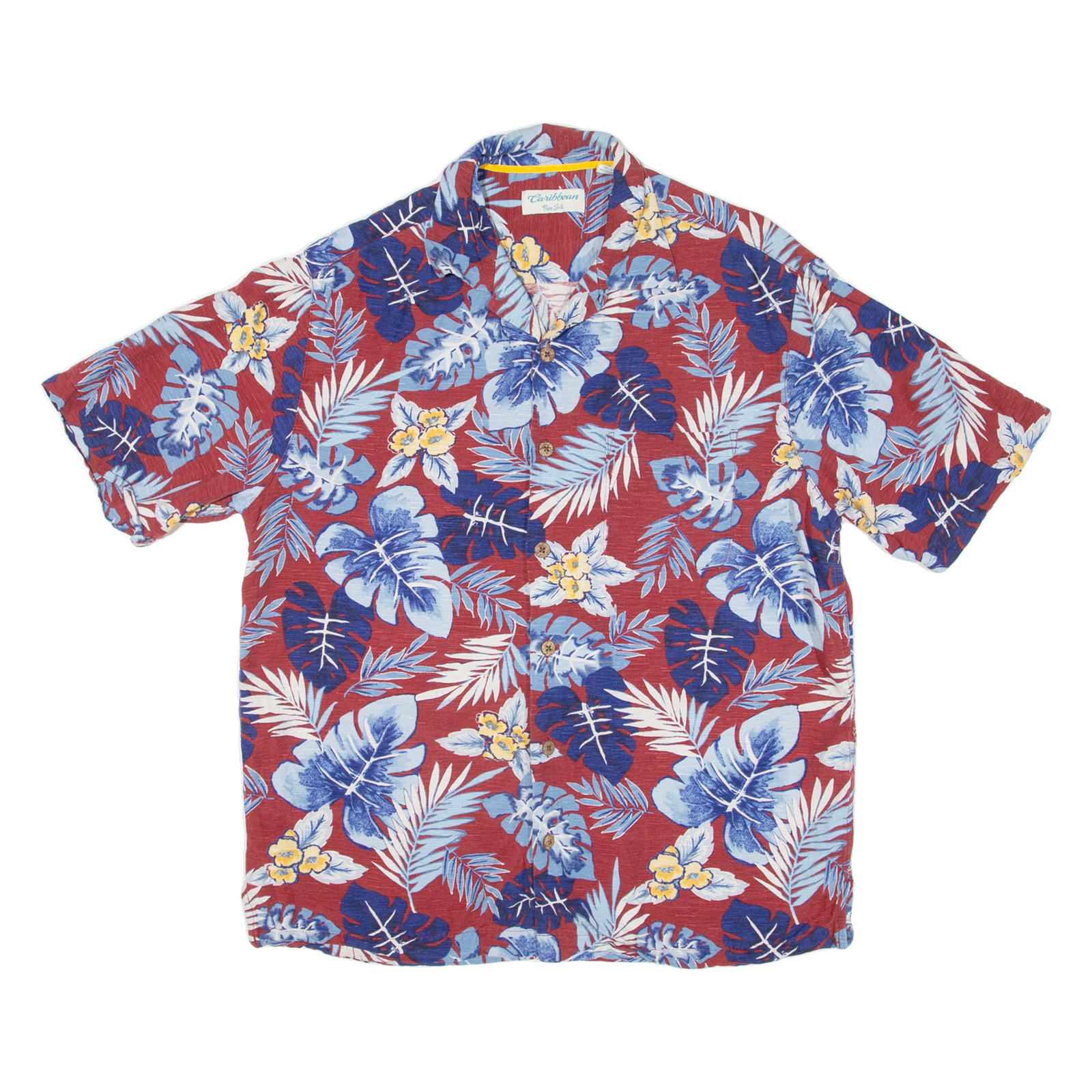 CARIBBEAN Mens Hawaiian Shirt Red Floral M Refurbished - N/A refurbished available on Cerqular