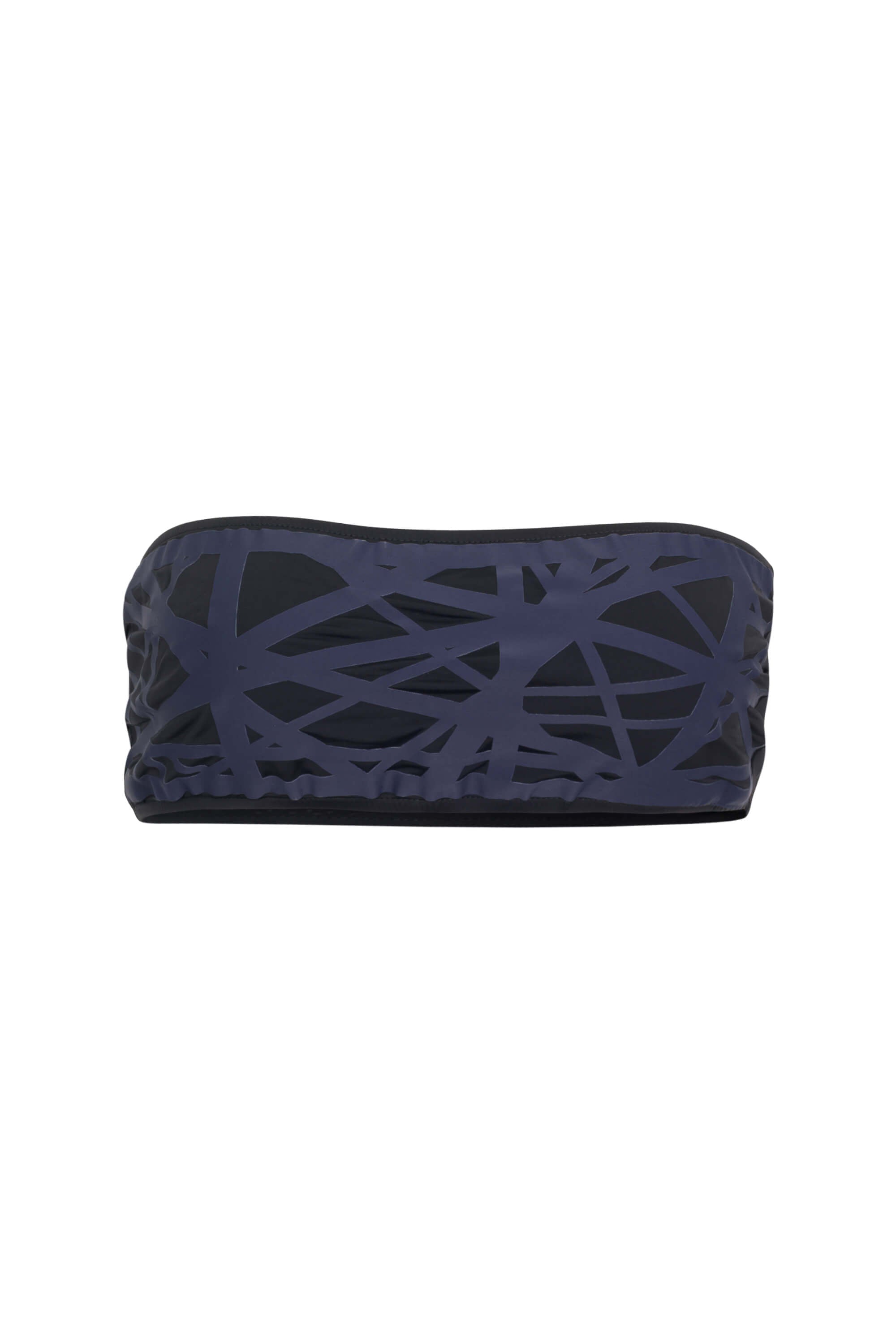 Lillian Strapless Bikini Top in Black/Navy | Size: Medium Refurbished - Sauipe Swim refurbished available on Cerqular