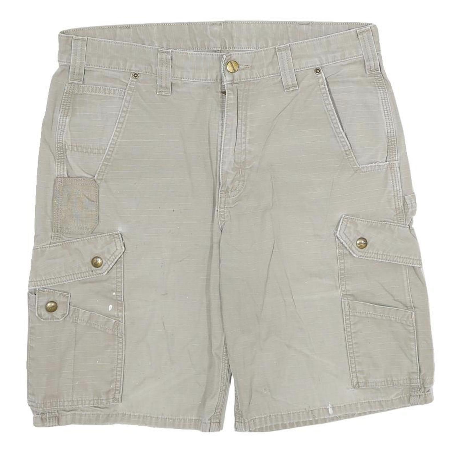 CARHARTT Mens Casual Beige Cargo Cotton Shorts L W34 Button Closure Workwear Refurbished - N/A refurbished available on Cerqular