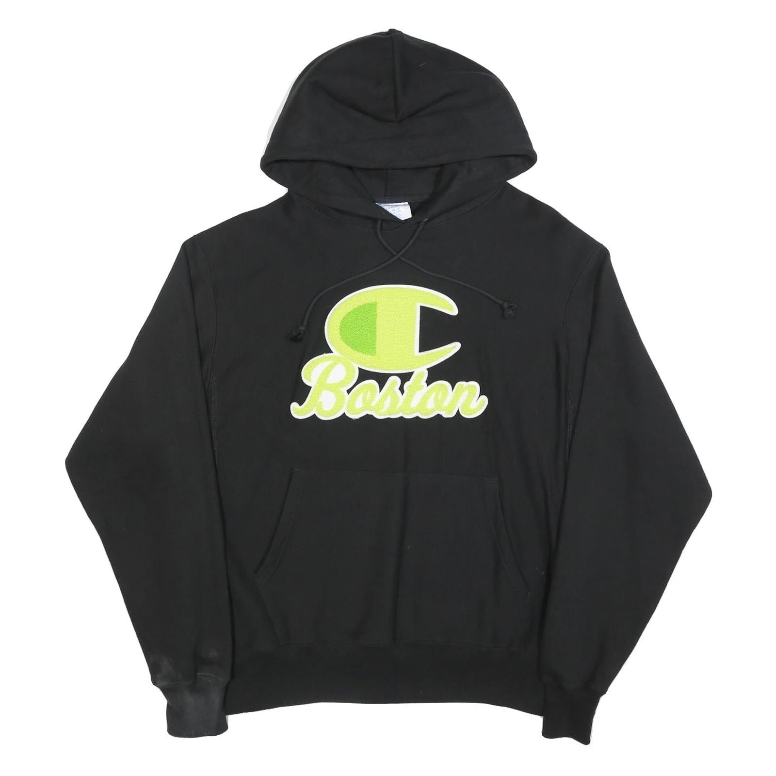 CHAMPION REVERSE WEAVE Mens Black Boston Pullover Hoodie L Cotton Blend Refurbished - N/A refurbished available on Cerqular