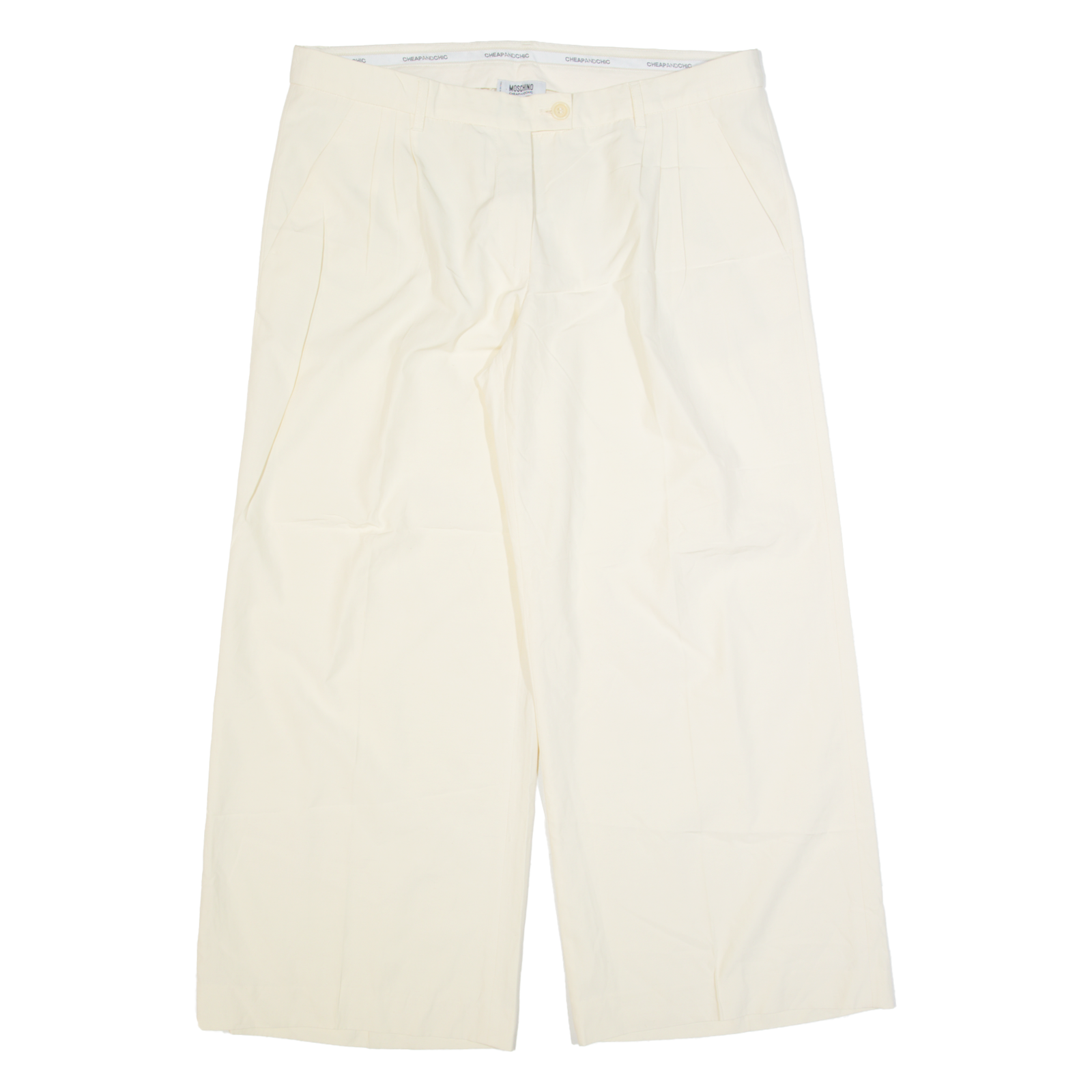 Buy MOSCHINO CHEAP & CHIC Womens Trousers Cream Regular Wide-Leg W36 L27 Refurbished - $48.09 MOSCHINO CHEAP & CHIC Womens Trousers Cream Regular Wide-Leg W36 L27 Refurbished - N/A refurbished available on Cerqular