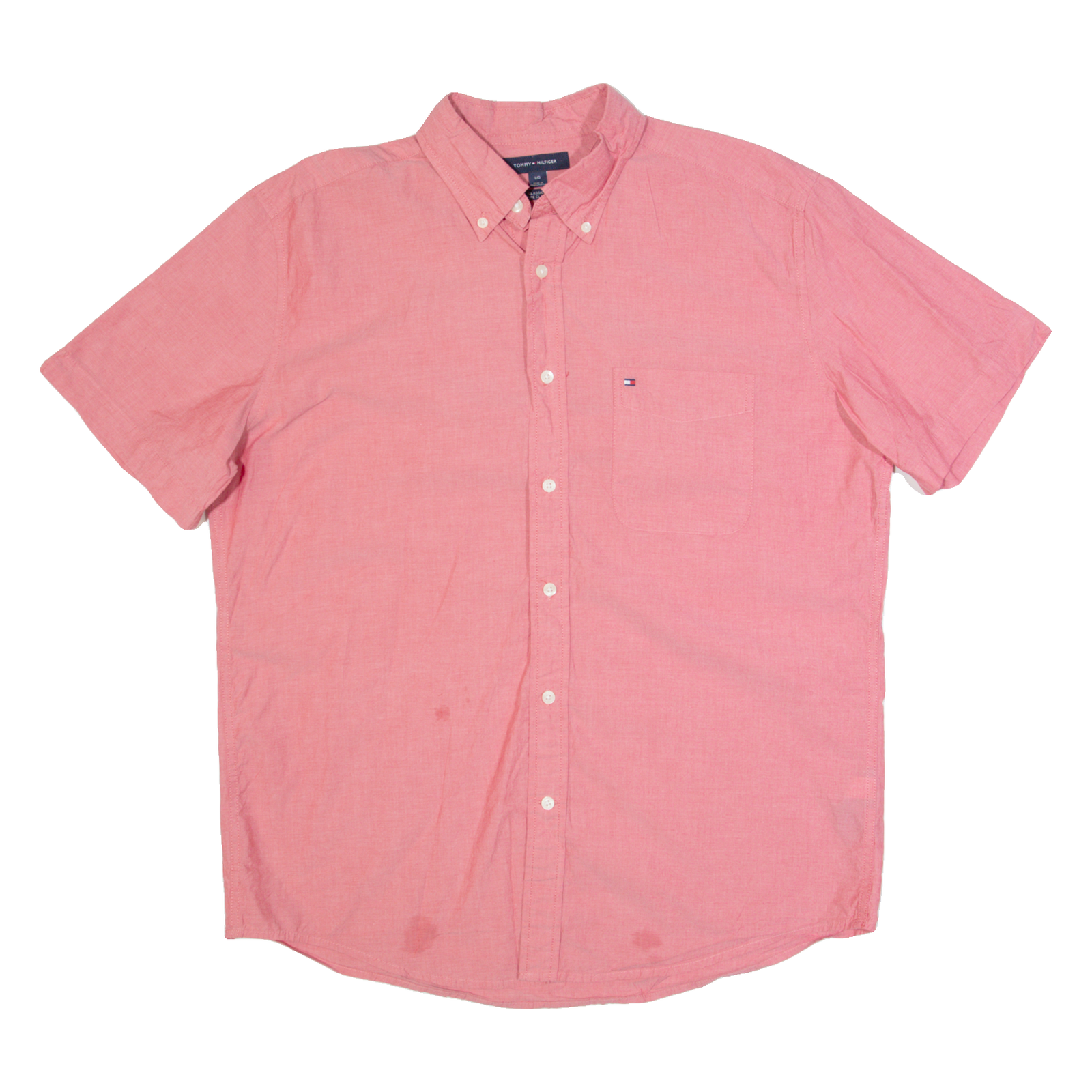 TOMMY HILFIGER Mens Plain Shirt Pink L Refurbished - N/A refurbished available on Cerqular