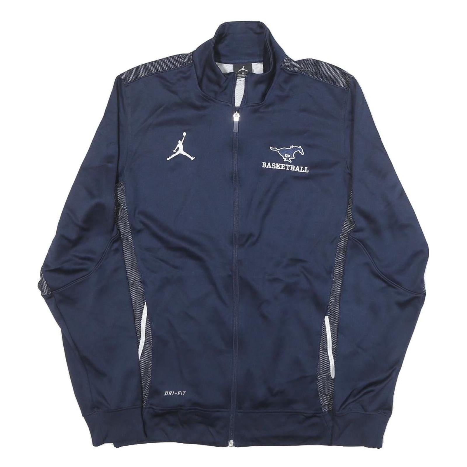 AIR JORDAN Mens Navy Blue Basketball Zip Jacket M Polyester Blend Dri-Fit Refurbished - N/A refurbished available on Cerqular