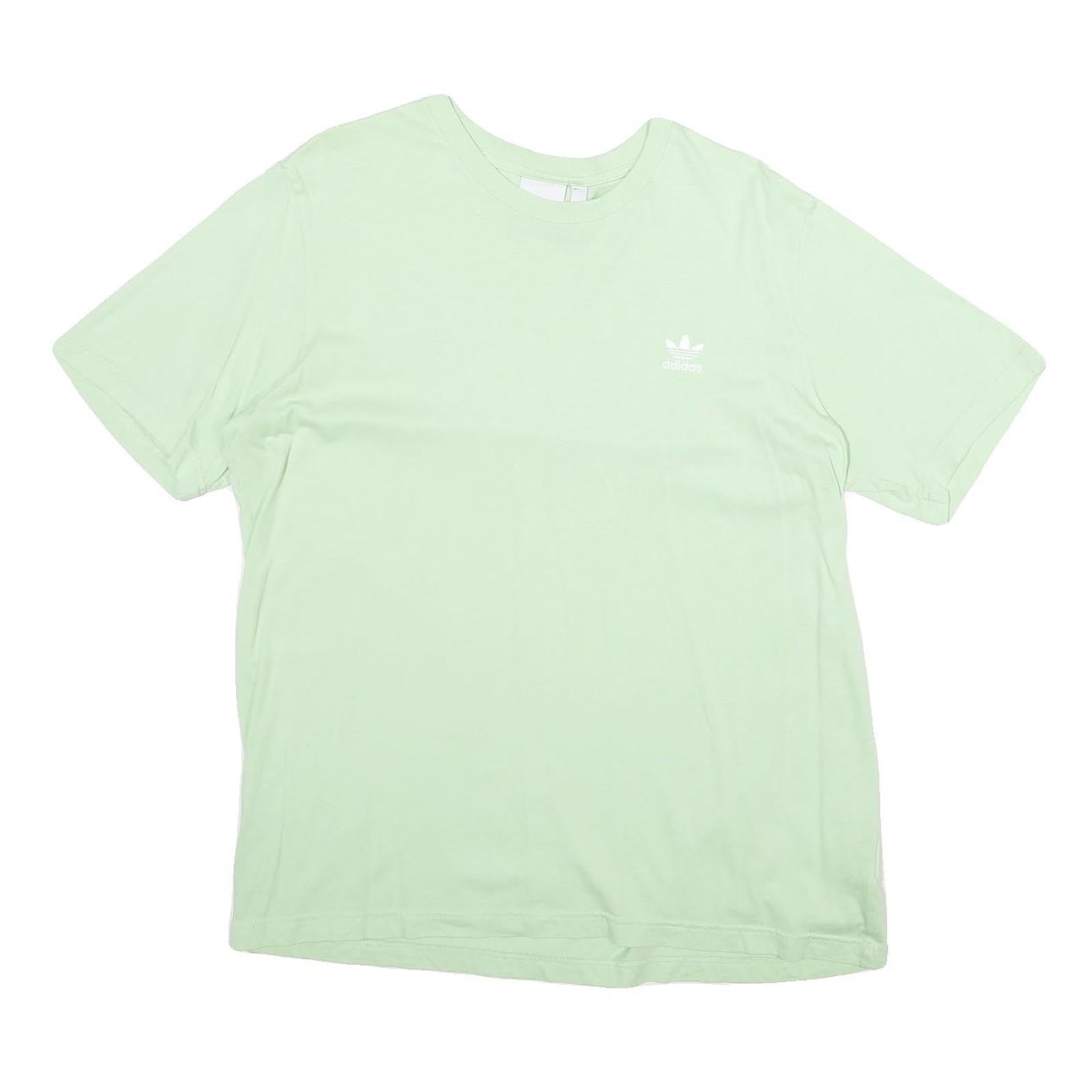 ADIDAS Mens Light Green Cotton T-Shirt L Short Sleeve Crew Neck Minimal Logo Refurbished - N/A refurbished available on Cerqular
