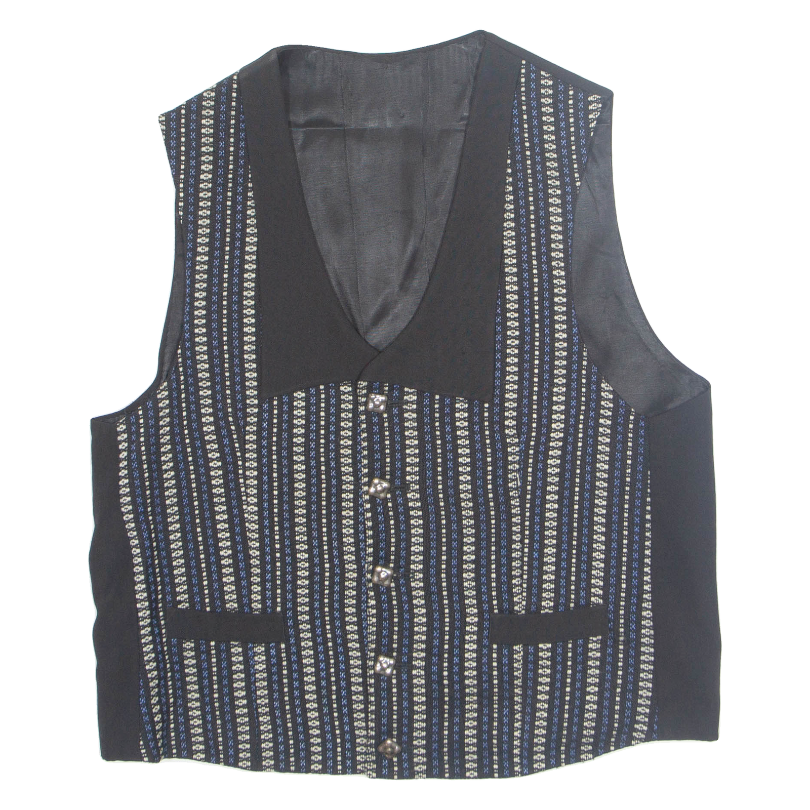 Womens Printed Waistcoat Black V-Neck Sleeveless Striped XL Refurbished - N/A refurbished available on Cerqular