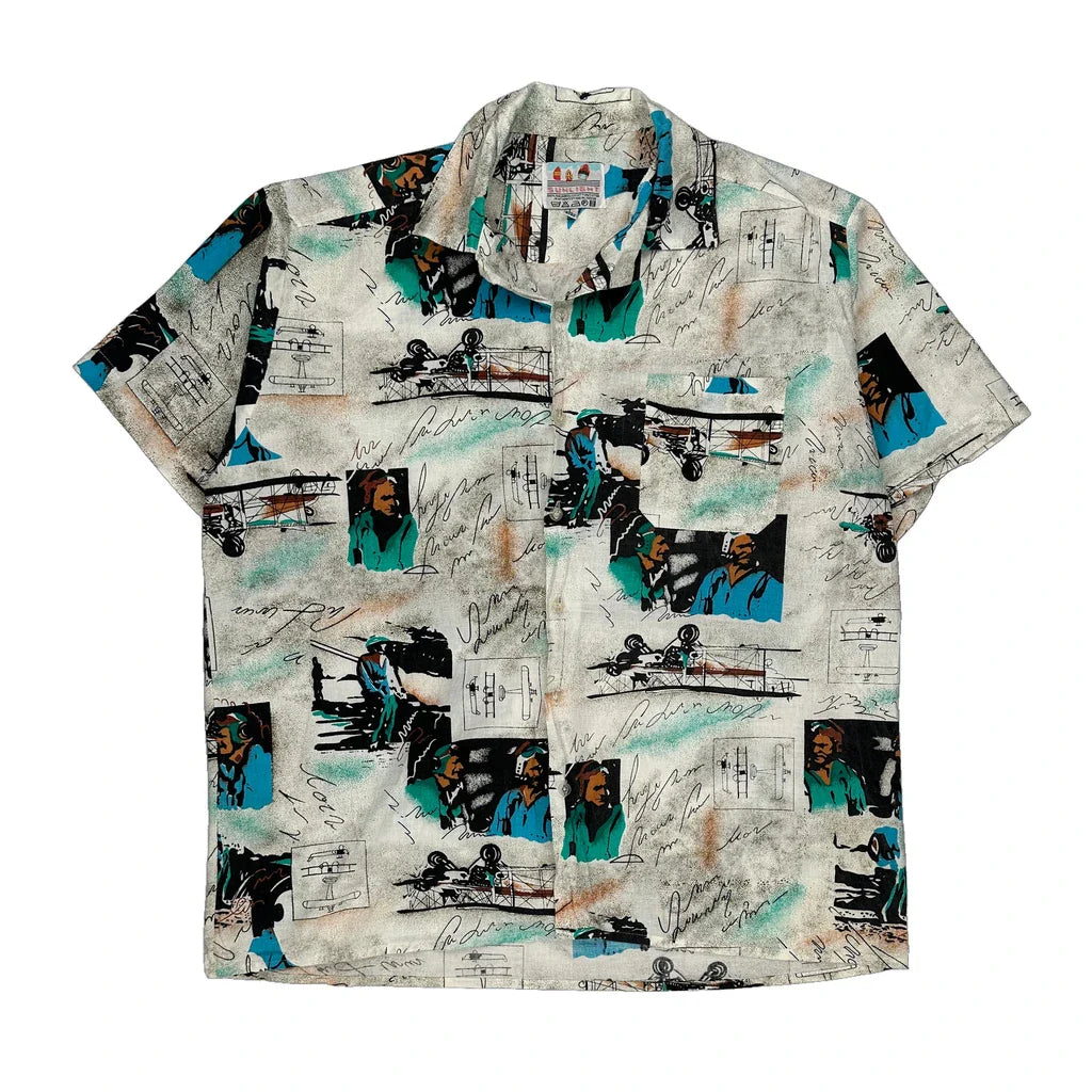 Sunlight Short Sleeve Shirt - Large Multicoloured Cotton Refurbished - Thrifted (note: this is a term often used to describe second- refurbished available on Cerqular