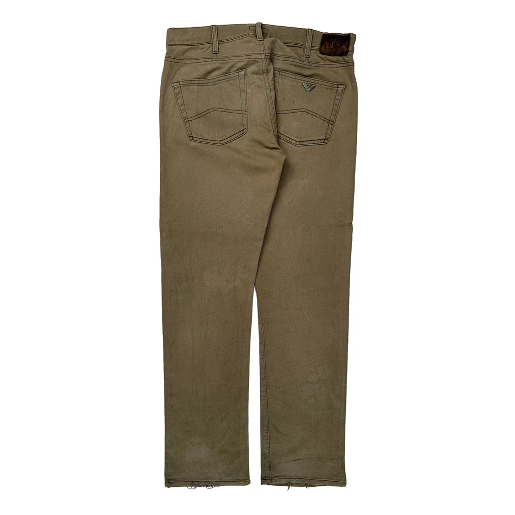 Armani Jeans Jeans - 34W 32L Khaki Cotton Refurbished - Thrifted (note: this is a term often used to describe second- refurbished available on Cerqular