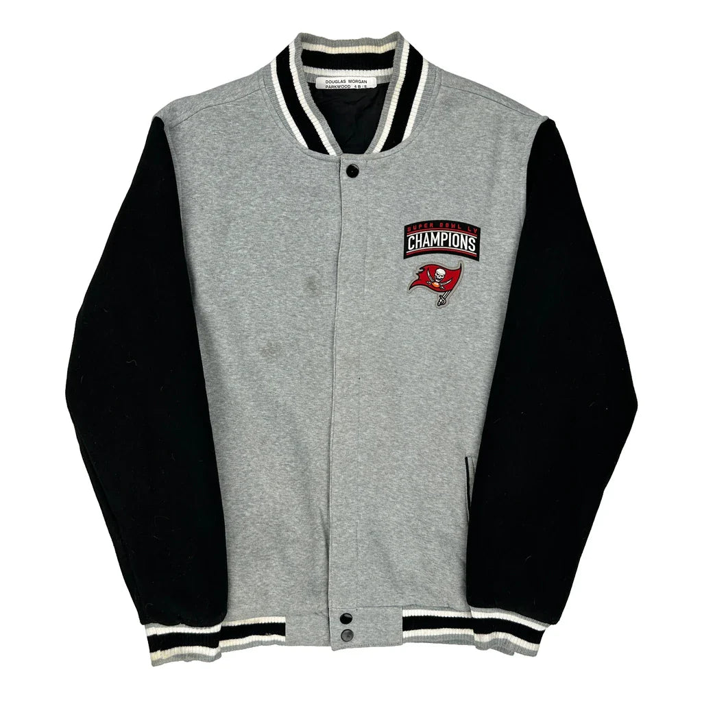 Tampa Bay Buccaneers Jh Designs Nfl Varsity Jacket - XL Grey Cotton Blend Refurbished - Thrifted (note: this is a term often used to describe second- refurbished available on Cerqular