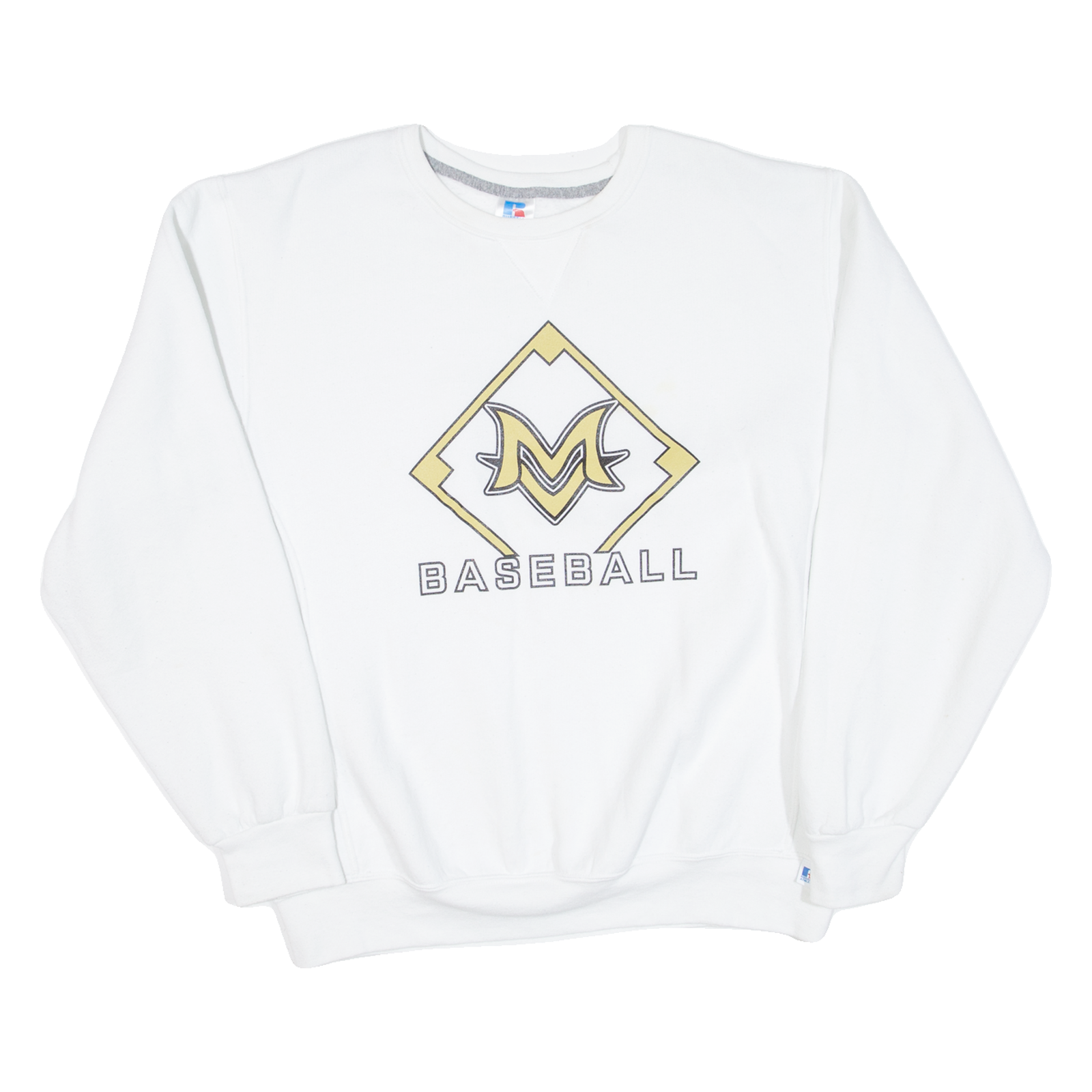 RUSSELL ATHLETIC Baseball Mens Sweatshirt White USA L Refurbished - N/A refurbished available on Cerqular