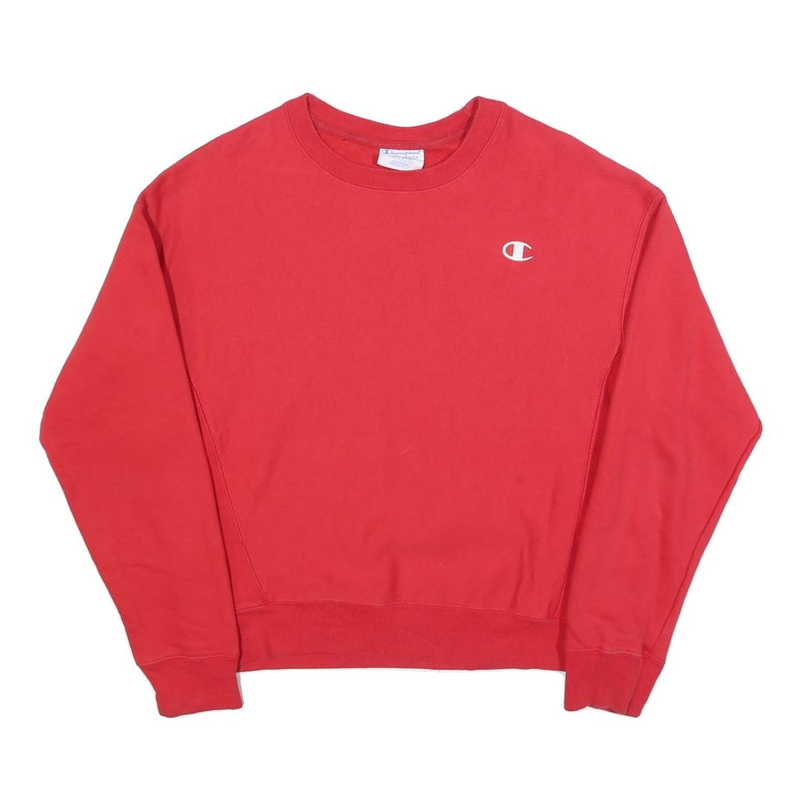 CHAMPION REVERSE WEAVE Womens Red Crew Neck M Cotton Blend Sweatshirt Refurbished - N/A refurbished available on Cerqular