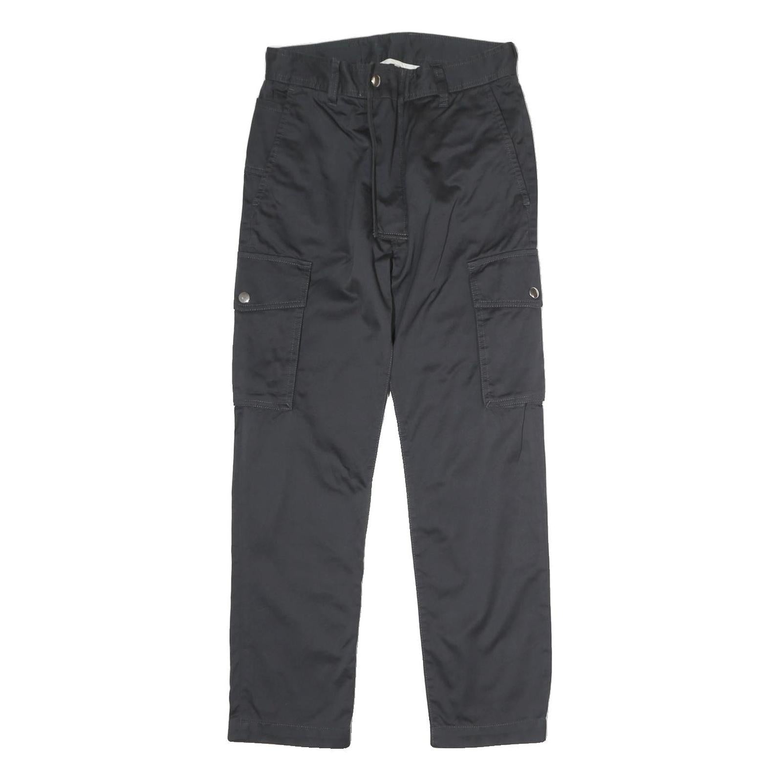 DICKIES Mens Cotton Regular Black Cargo Trousers W26 L26 Workwear Pockets Zip Refurbished - N/A refurbished available on Cerqular