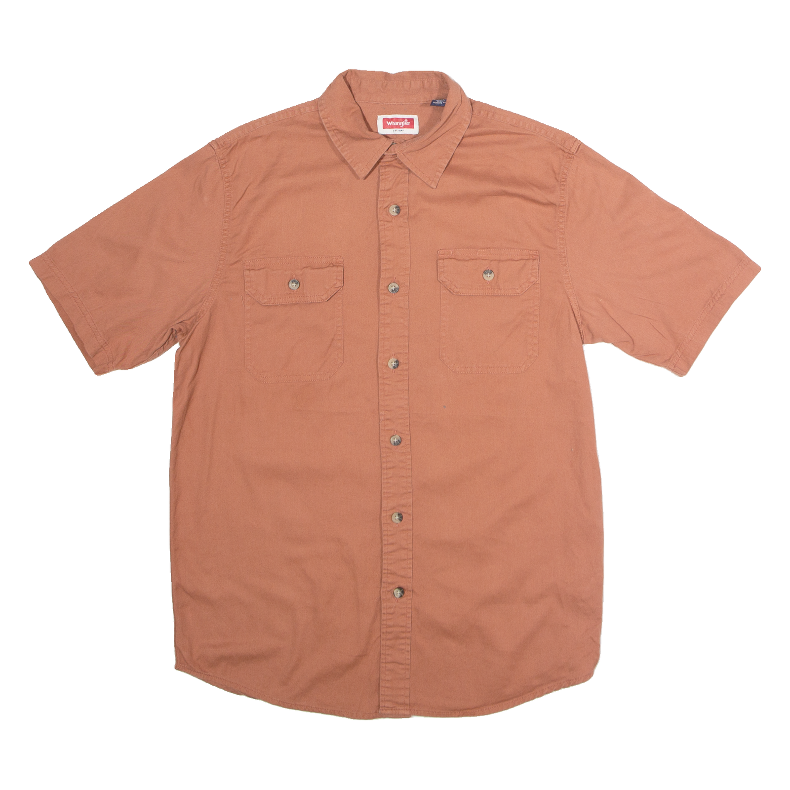 WRANGLER Mens Plain Shirt Orange S Refurbished - N/A refurbished available on Cerqular