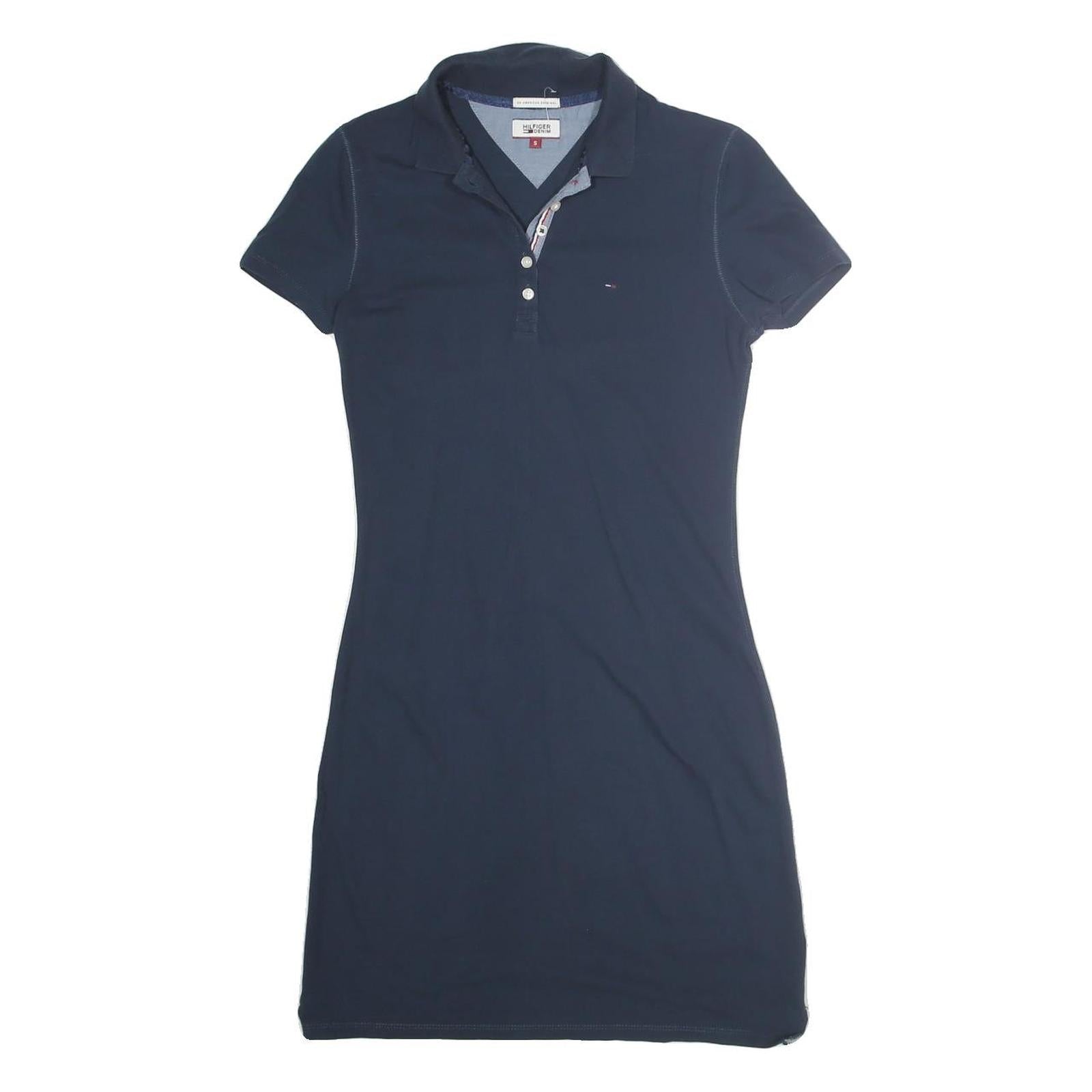 HILFIGER DENIM Womens Navy Blue Polo Cotton Dress Short Sleeve Mini S Refurbished - N/A refurbished available on Cerqular